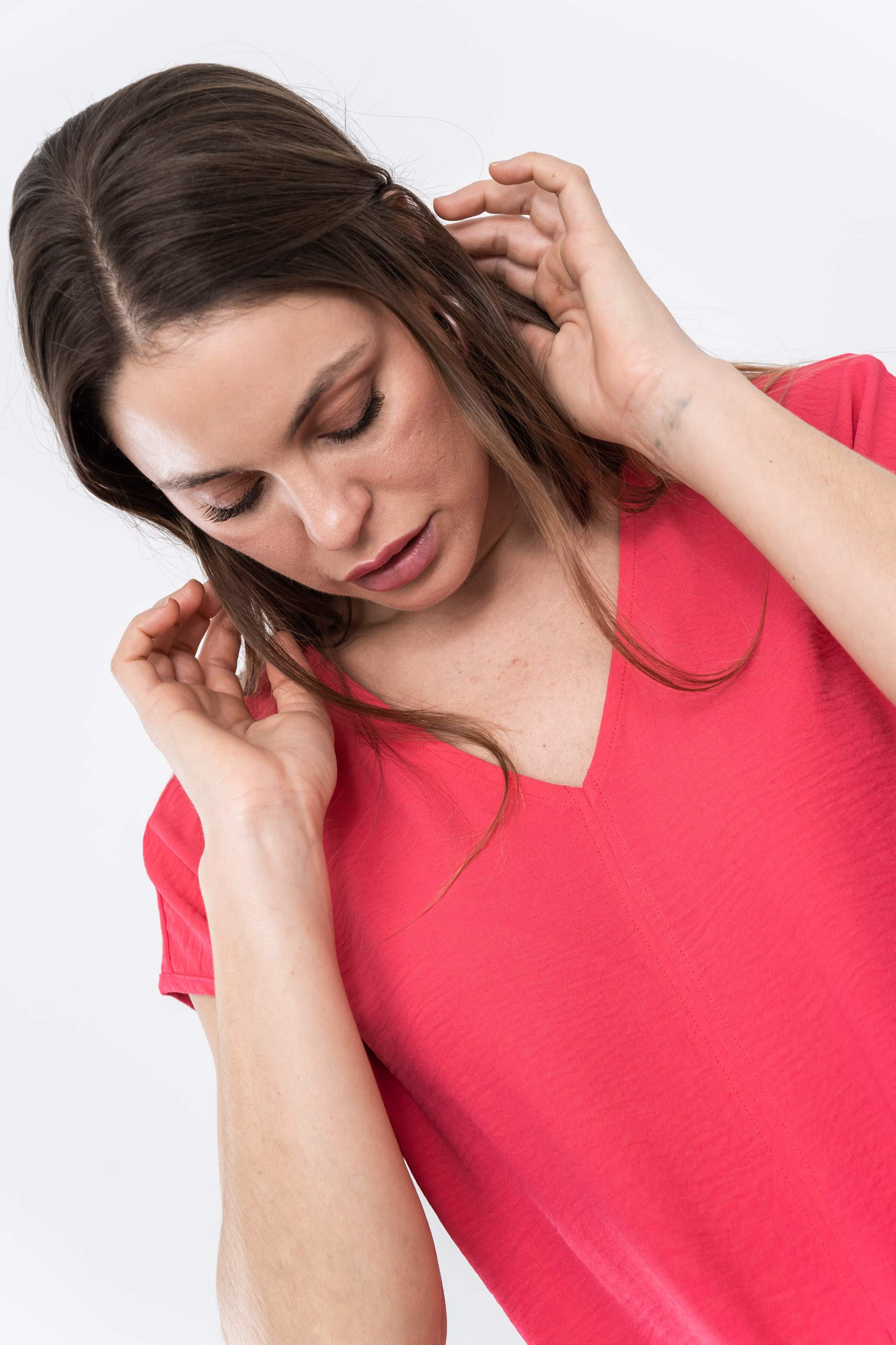 BLUSA NUDO CENTRAL FRESA - Imagen 2