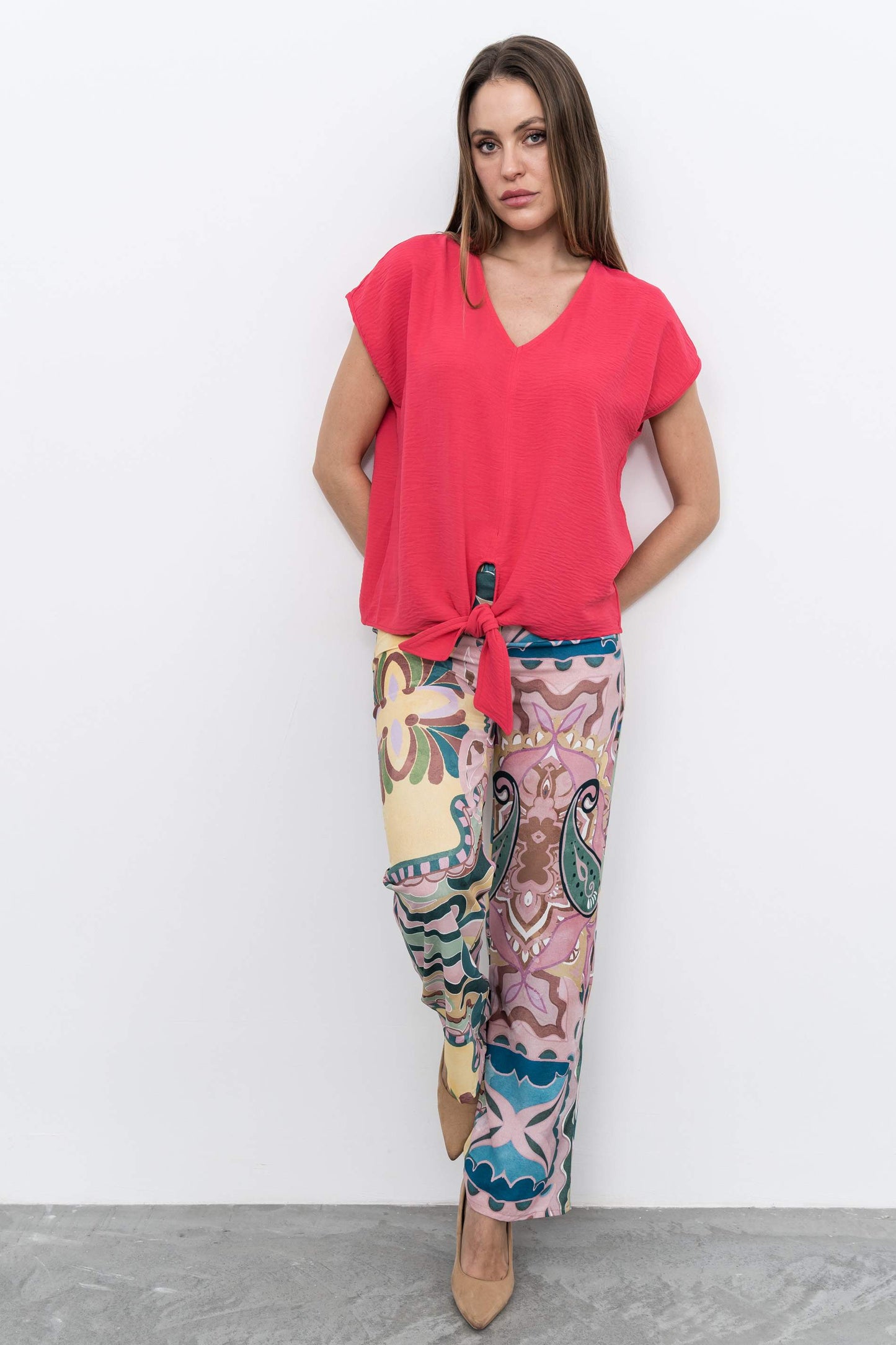 BLUSA NUDO CENTRAL FRESA - Imagen 7