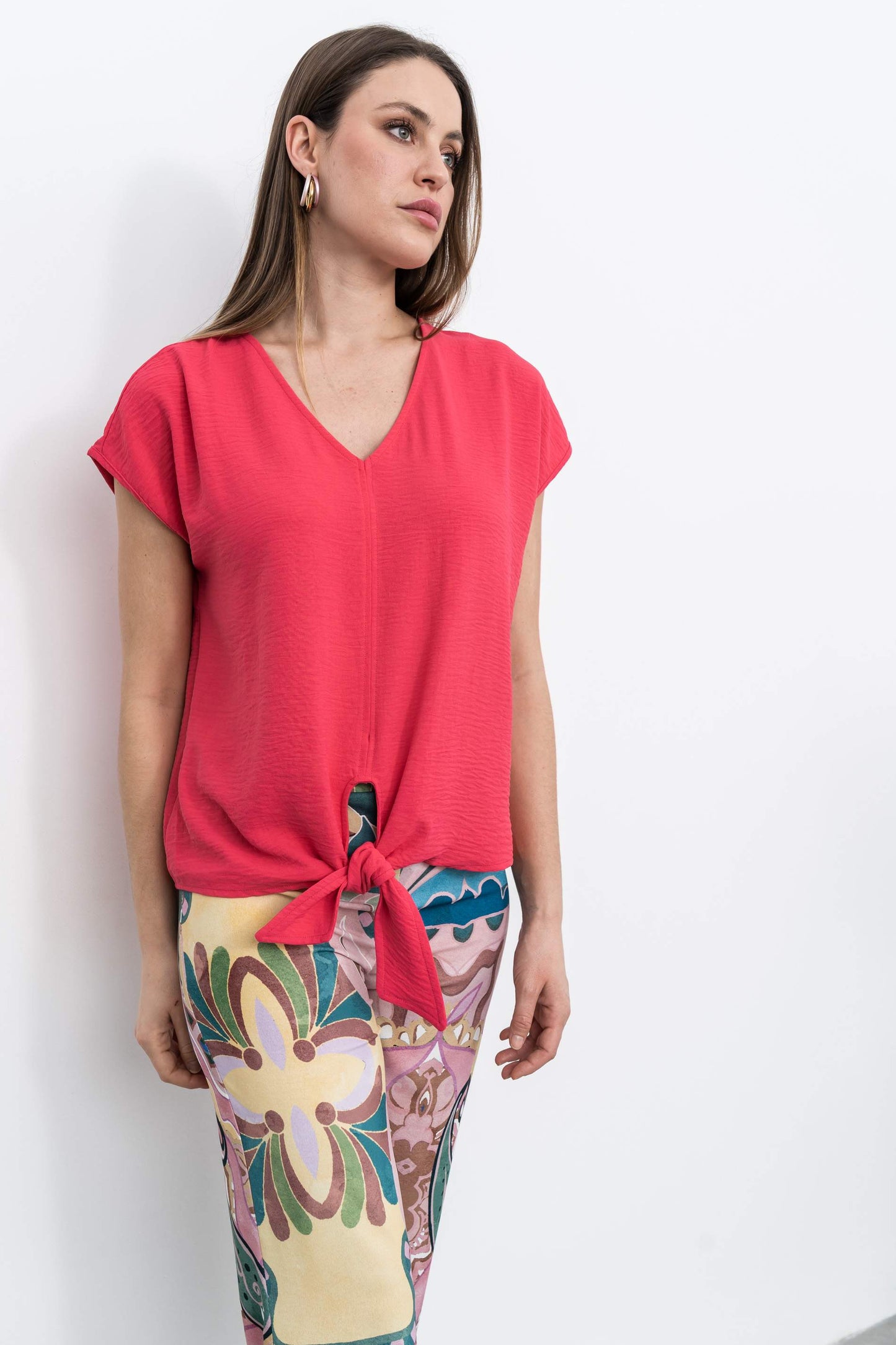 BLUSA NUDO CENTRAL FRESA - Imagen 8