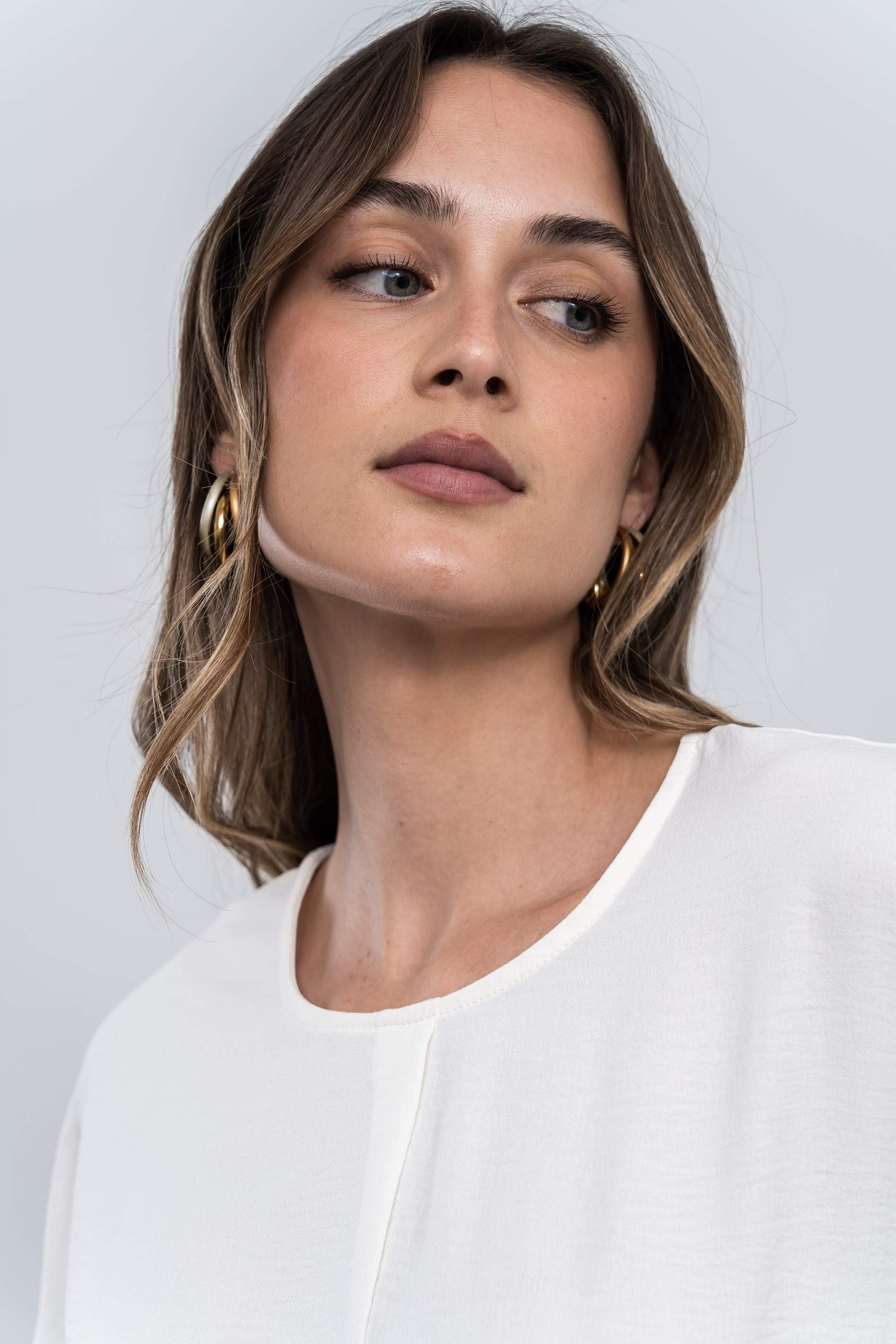 BLUSA CORDON LATERAL MARFIL - Imagen 4