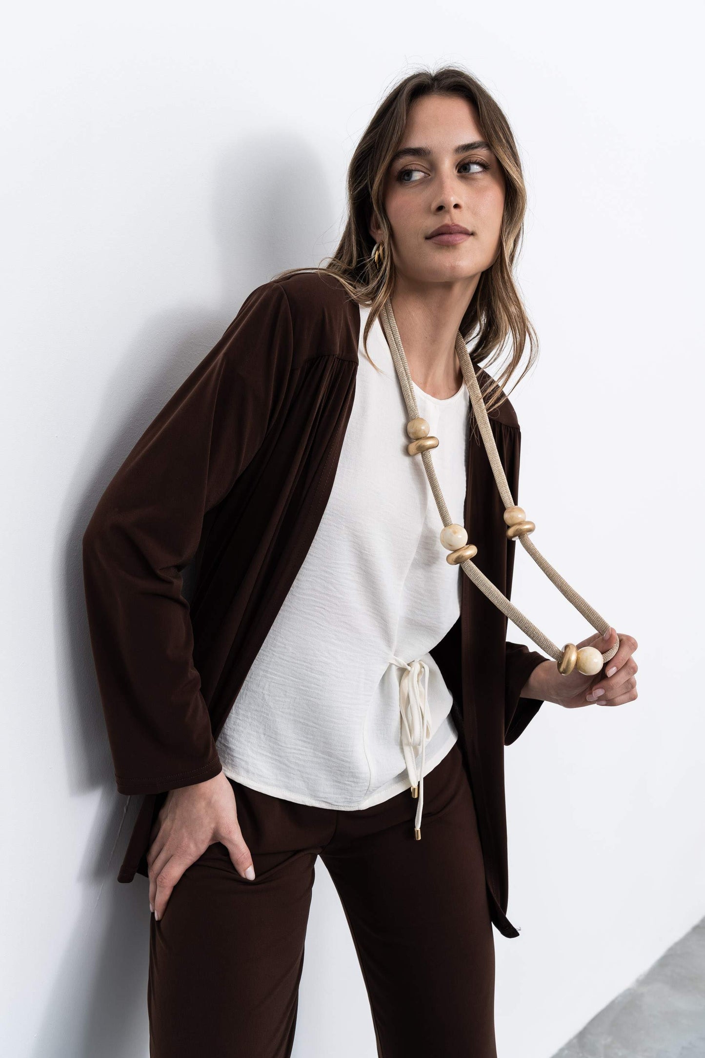 BLUSA CORDON LATERAL MARFIL - Imagen 5