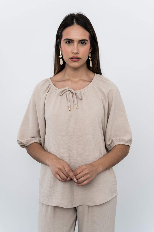 BLUSA FRUNCES LACITO ARENA