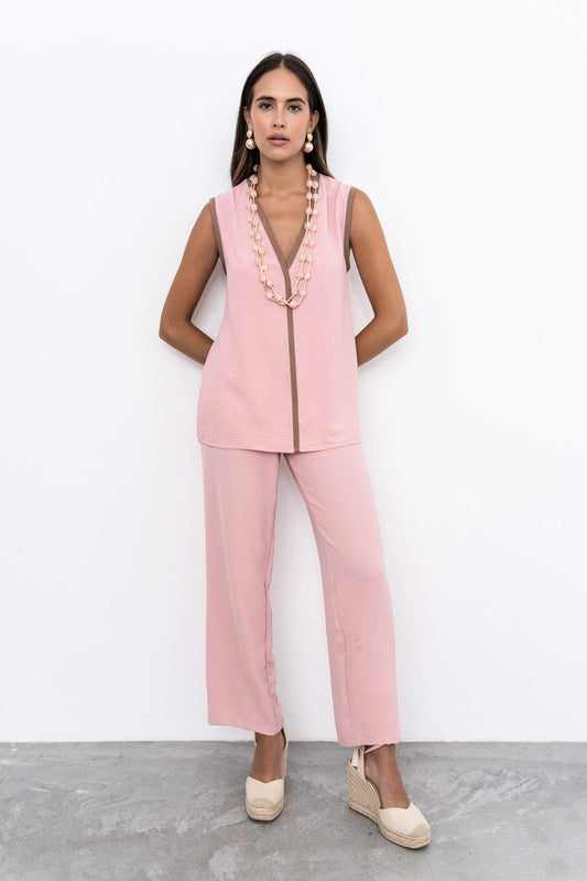 BLUSA VIVOS CONTRASTE ROSA