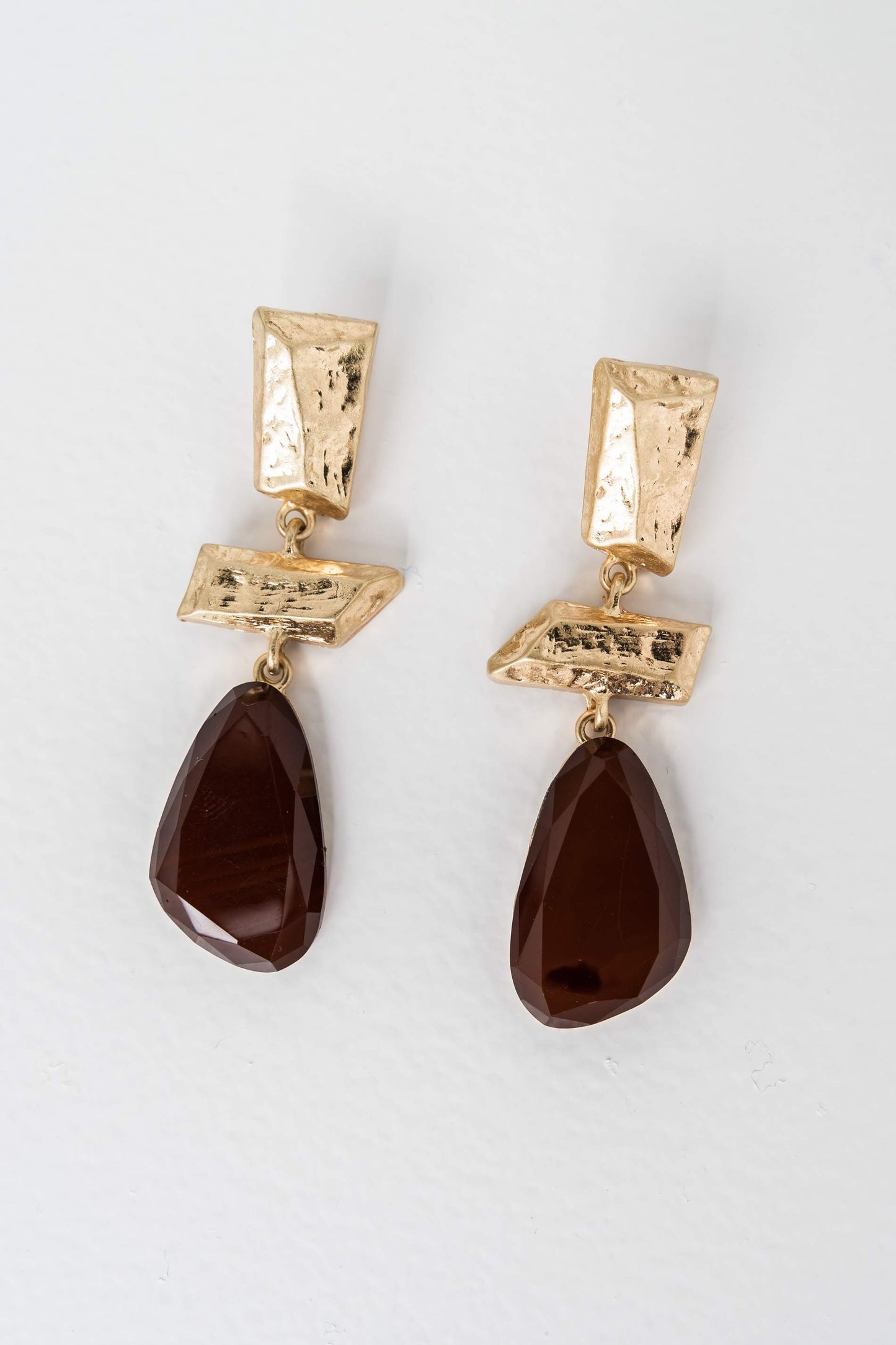 PENDIENTE TEXTURA PIEDRA CHOCOLATE - Imagen 2