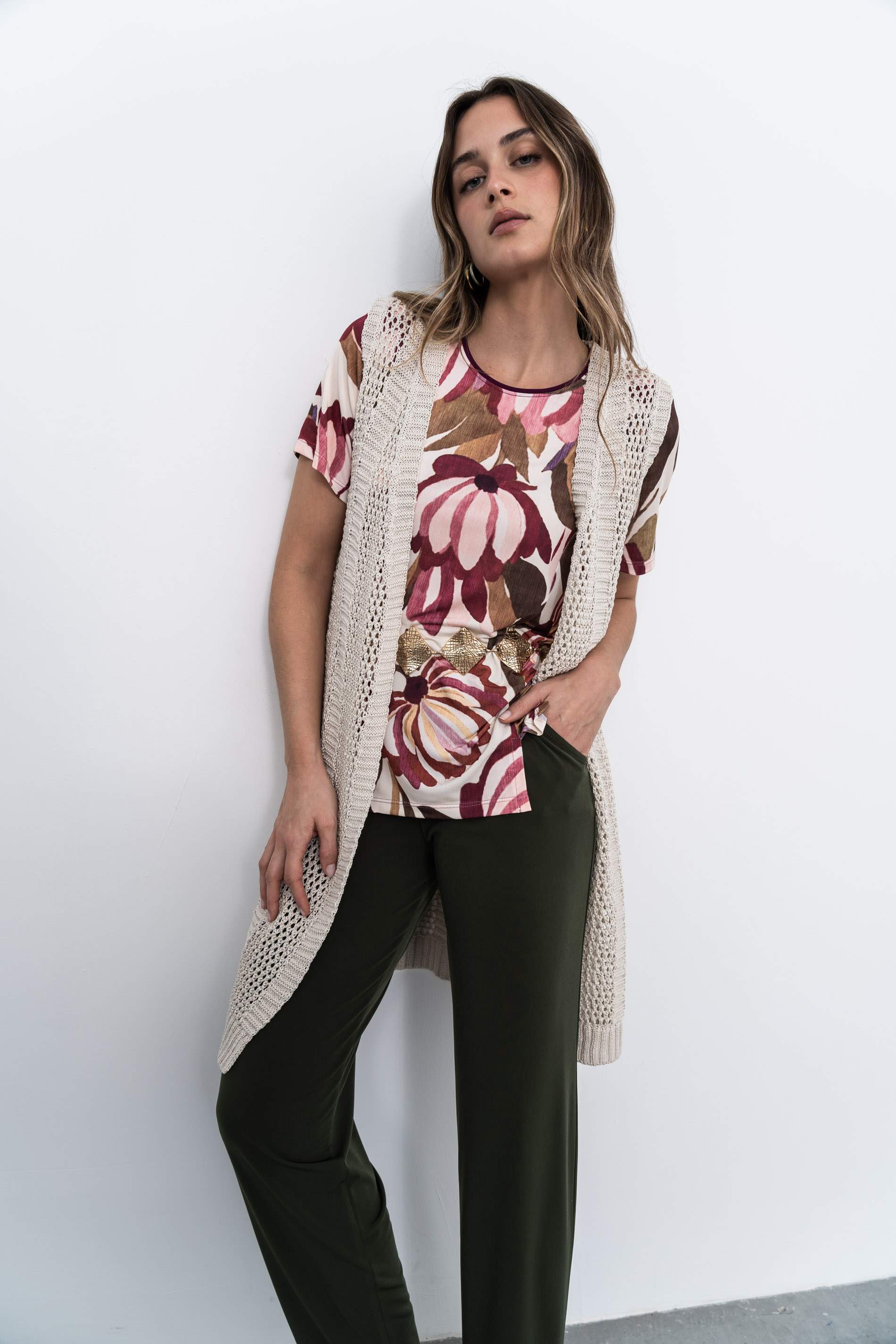 PANTALON FLUIDO KAKI - Imagen 2