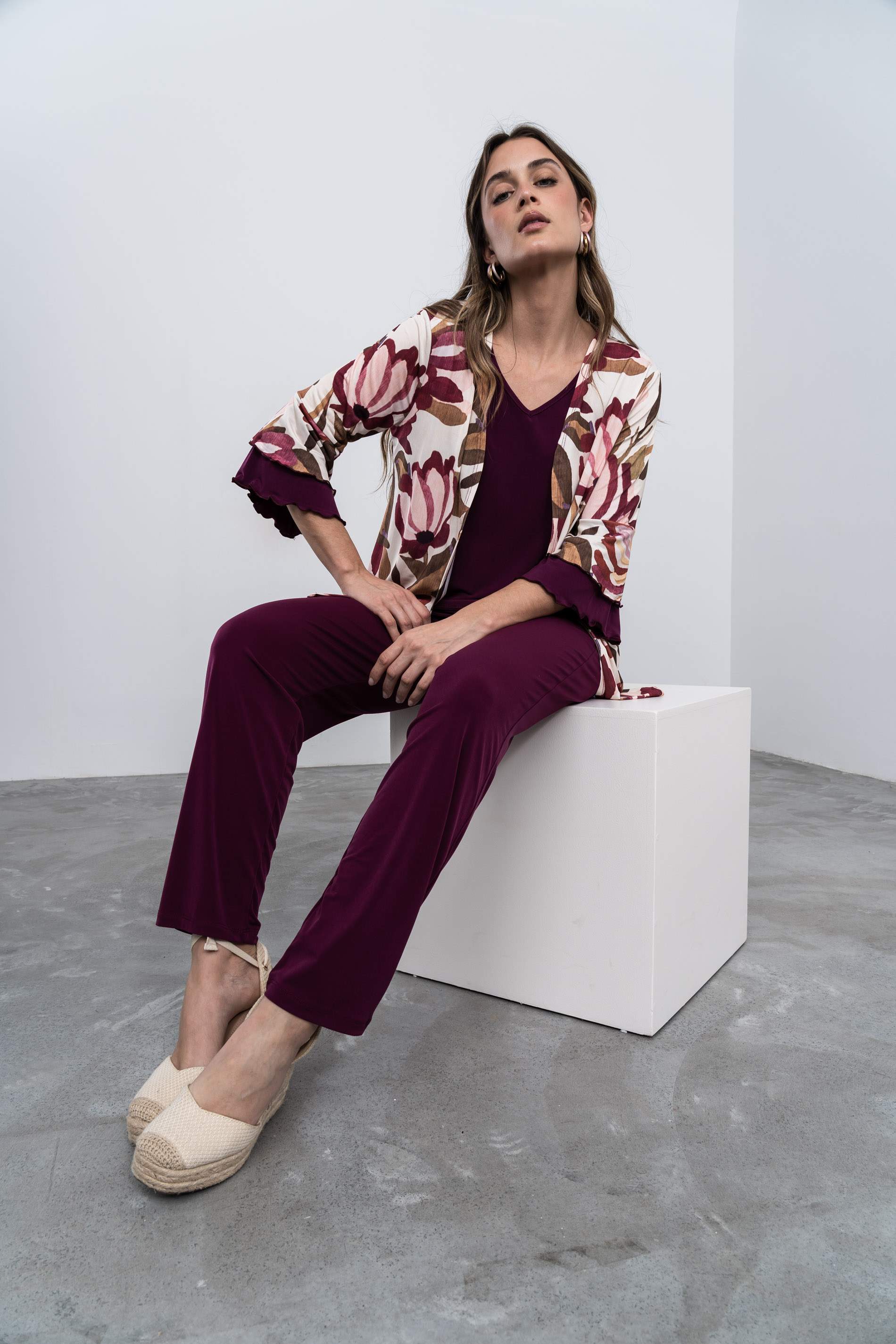 PANTALON FLUIDO BERENJENA - Imagen 6