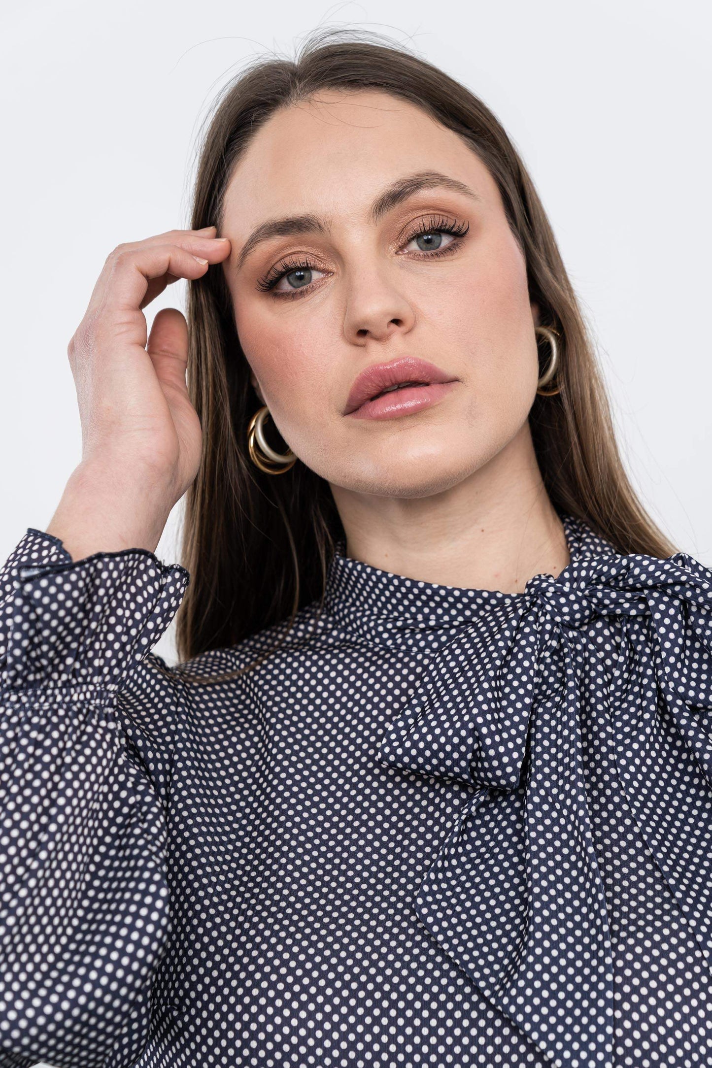 BLUSA LAZADA TOPOS MARINO - Imagen 2