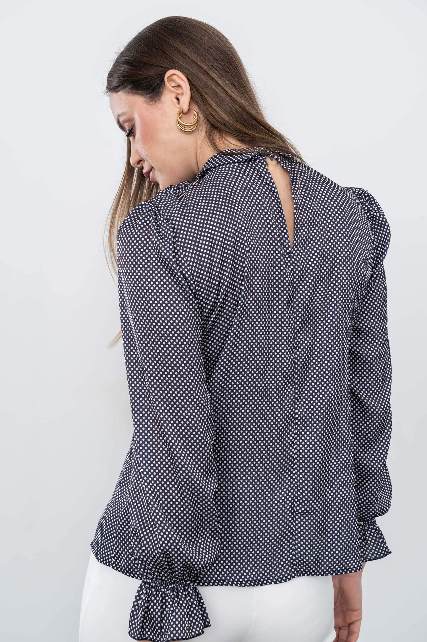 BLUSA LAZADA TOPOS MARINO - Imagen 8