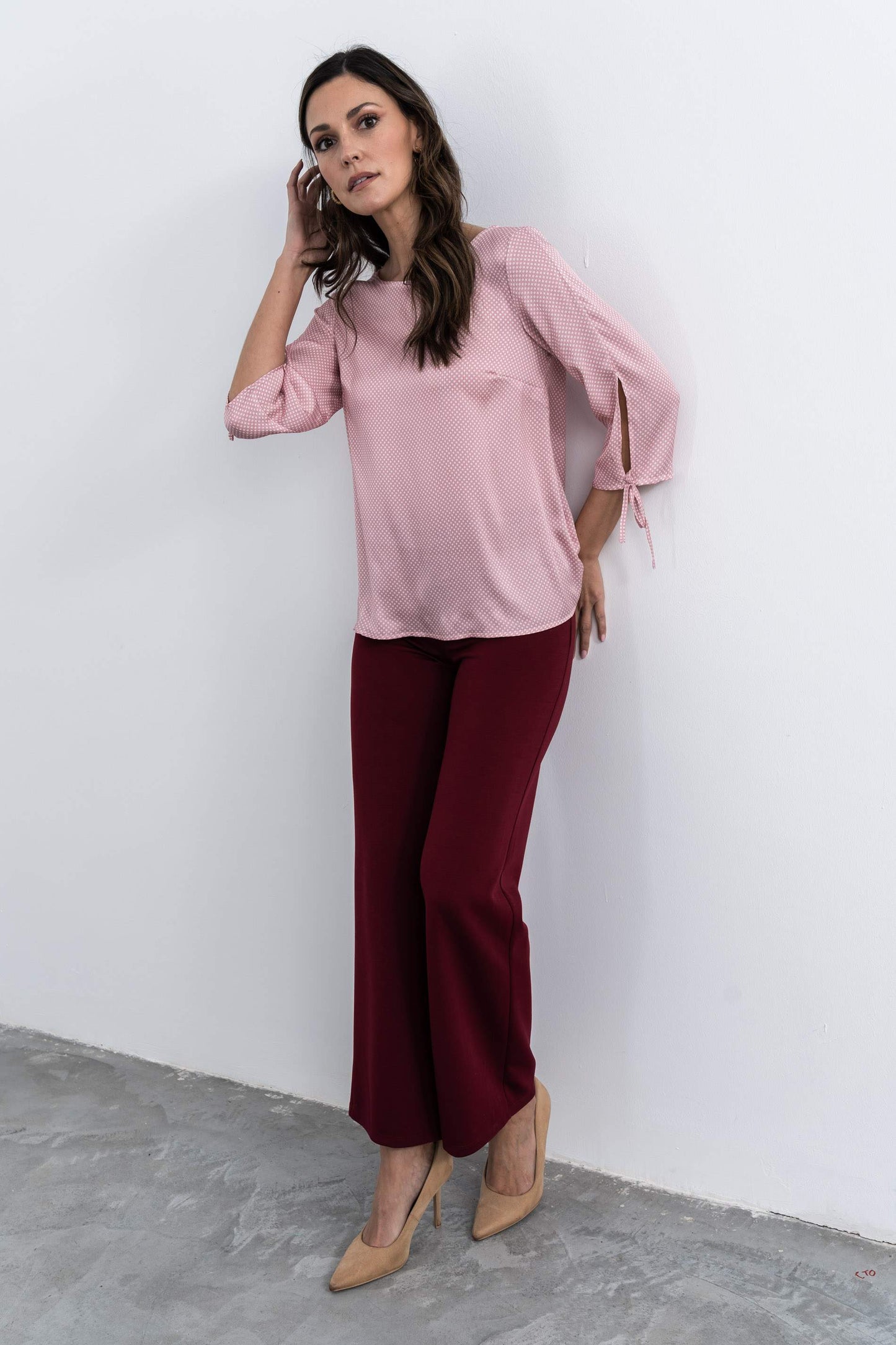 BLUSA MANGA LACITOS ROSA