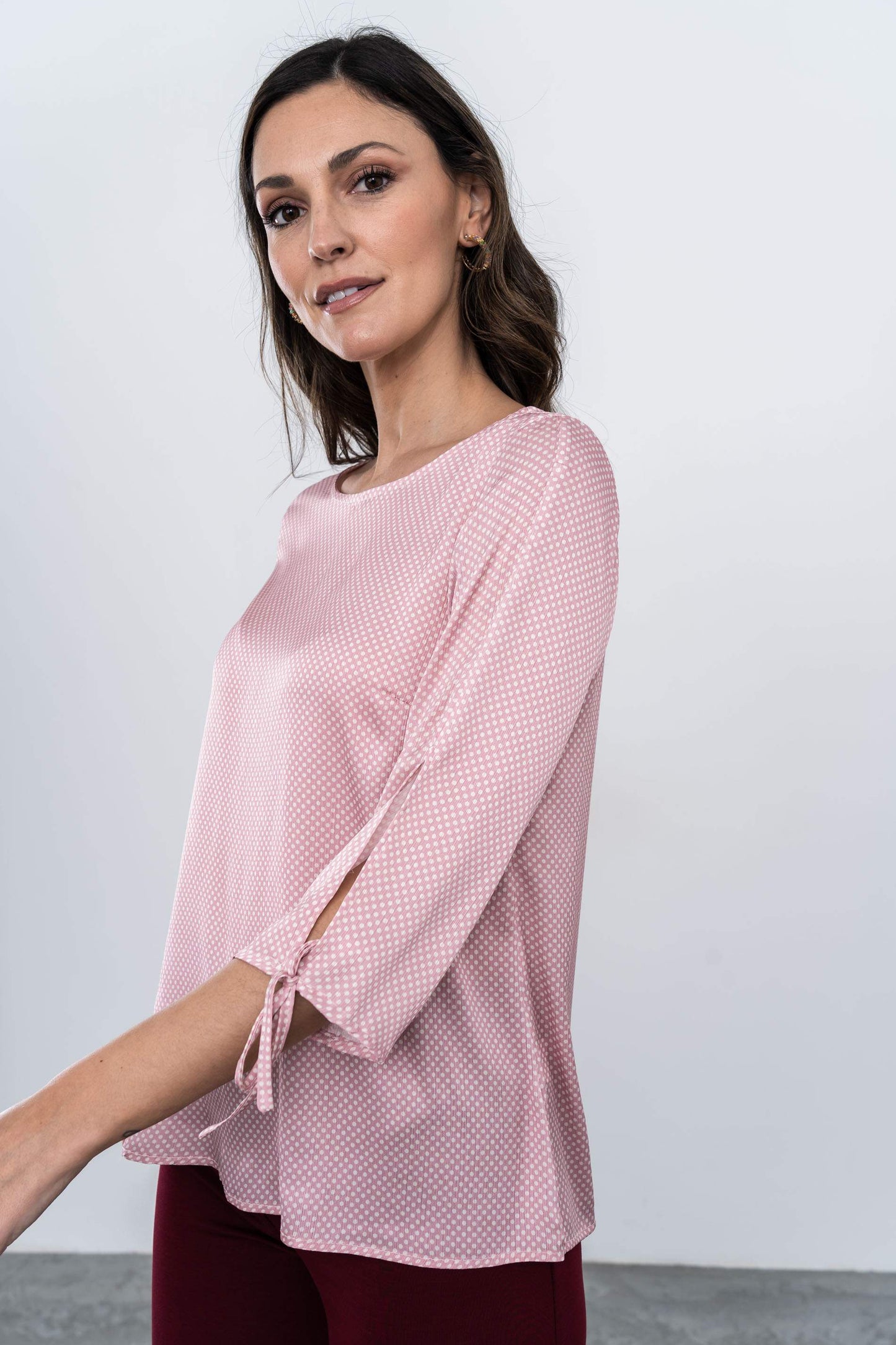 BLUSA MANGA LACITOS ROSA - Imagen 2