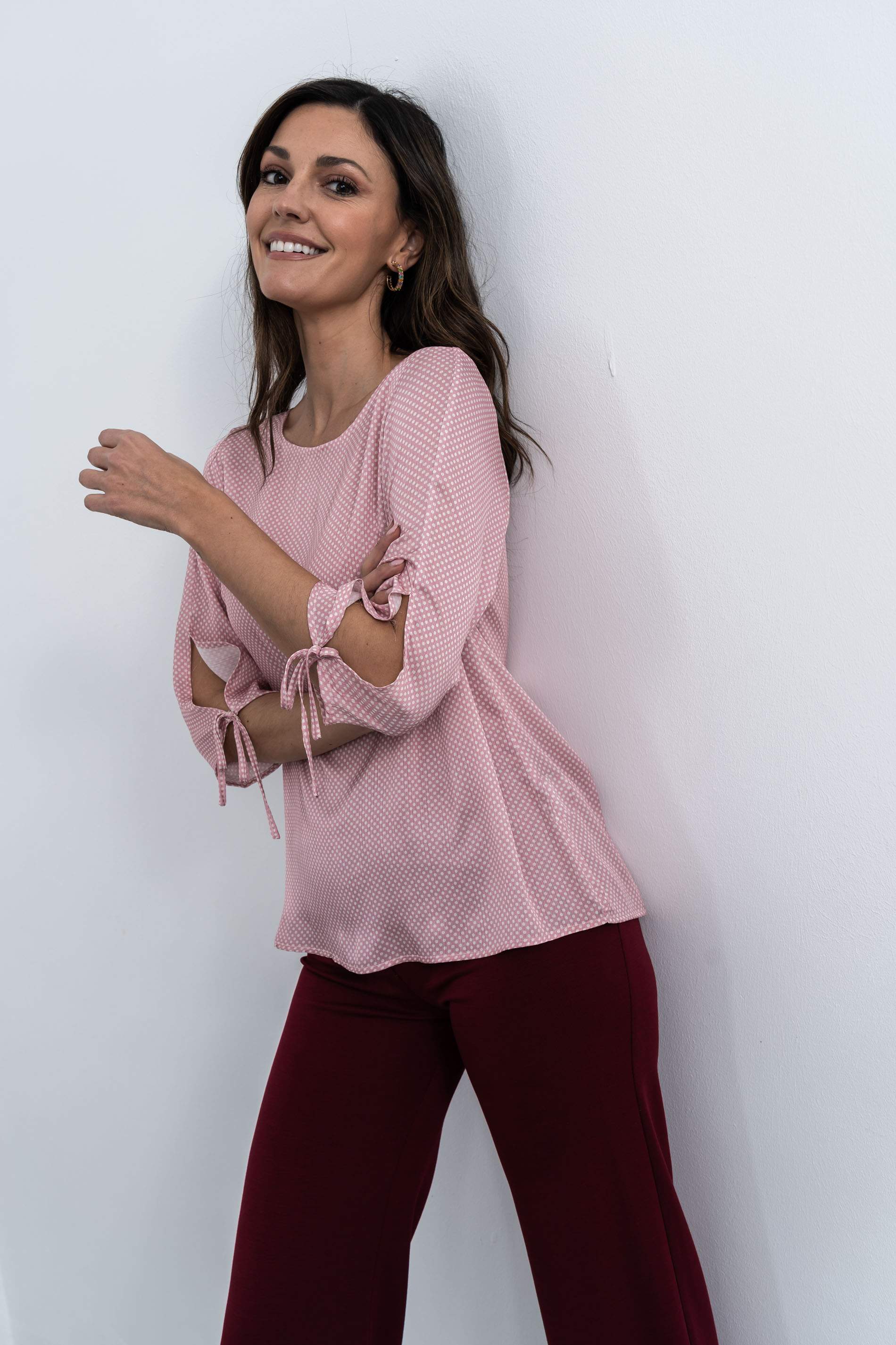 BLUSA MANGA LACITOS ROSA - Imagen 4