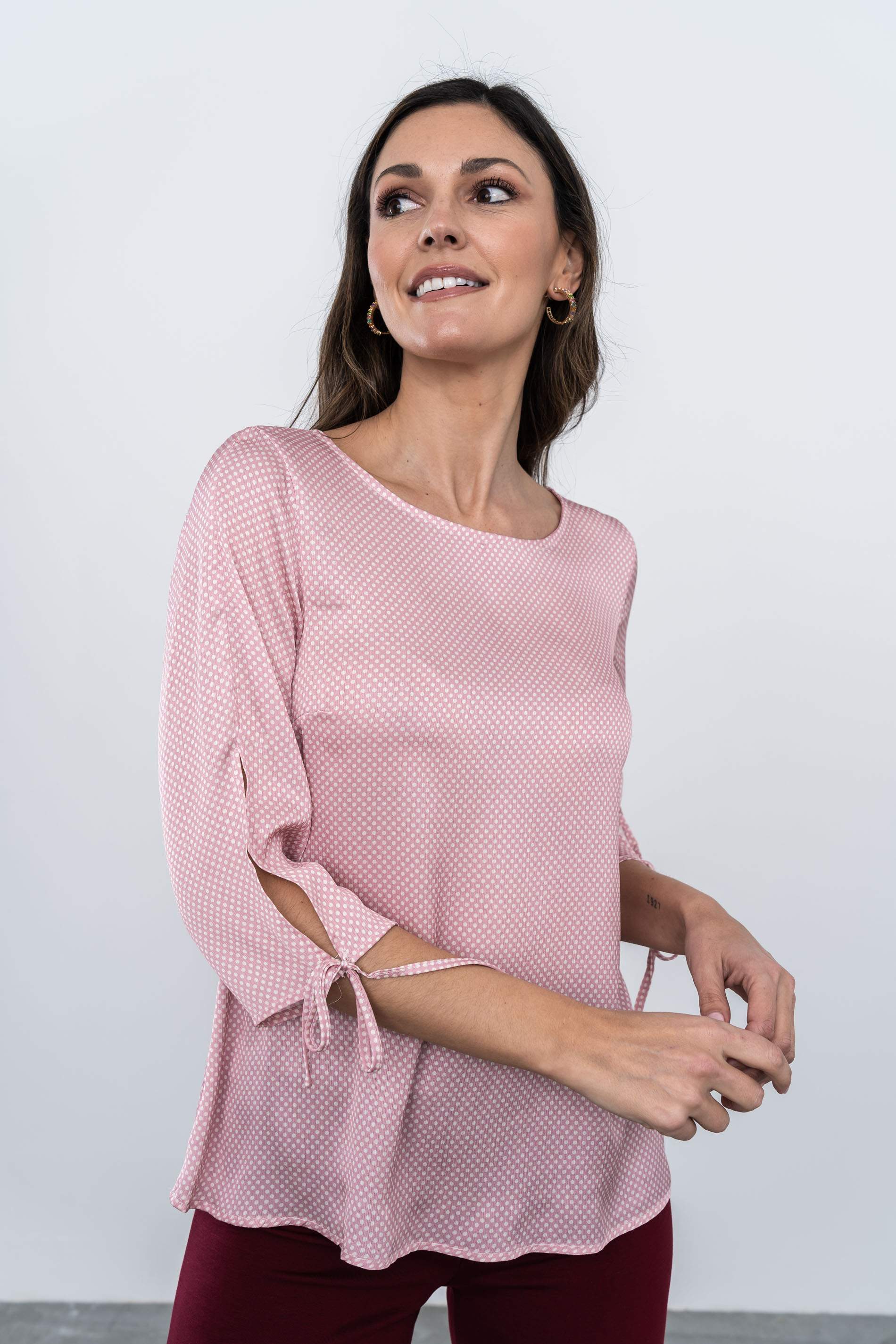 BLUSA MANGA LACITOS ROSA - Imagen 7