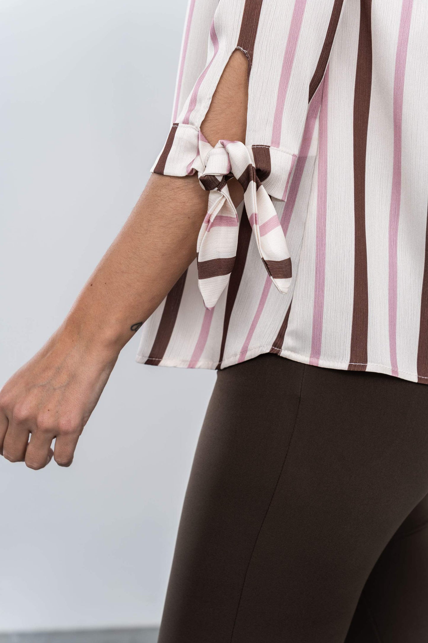 BLUSA RAYAS LAZOS PUNO CHOCOLATE - Imagen 6