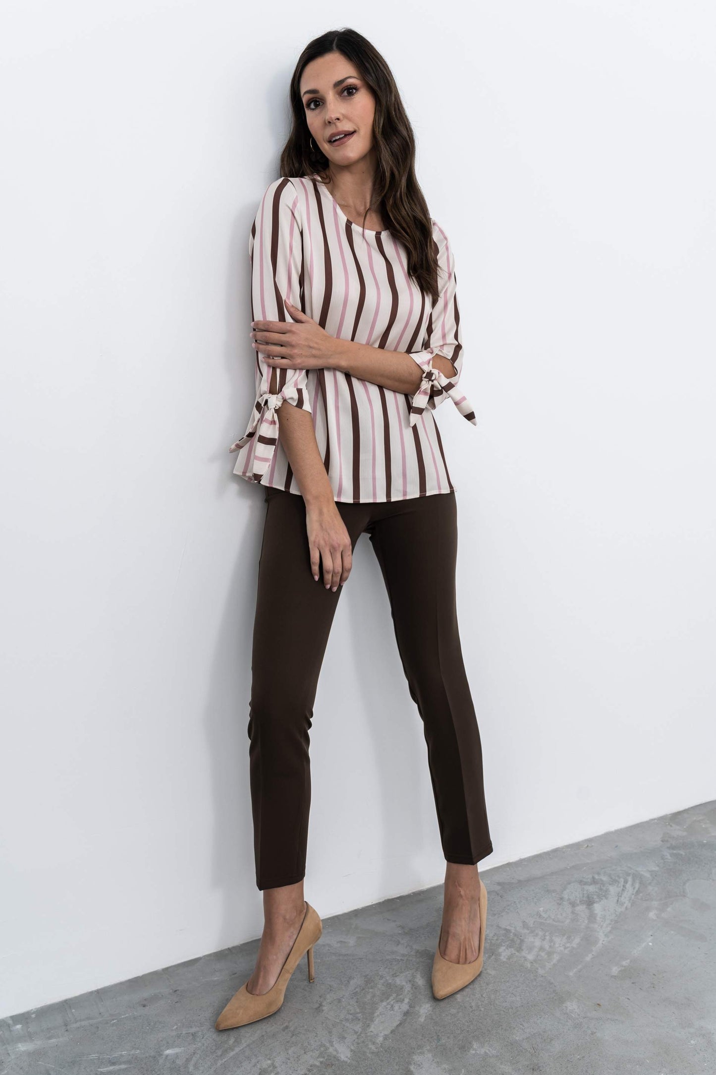 BLUSA RAYAS LAZOS PUNO CHOCOLATE - Imagen 7