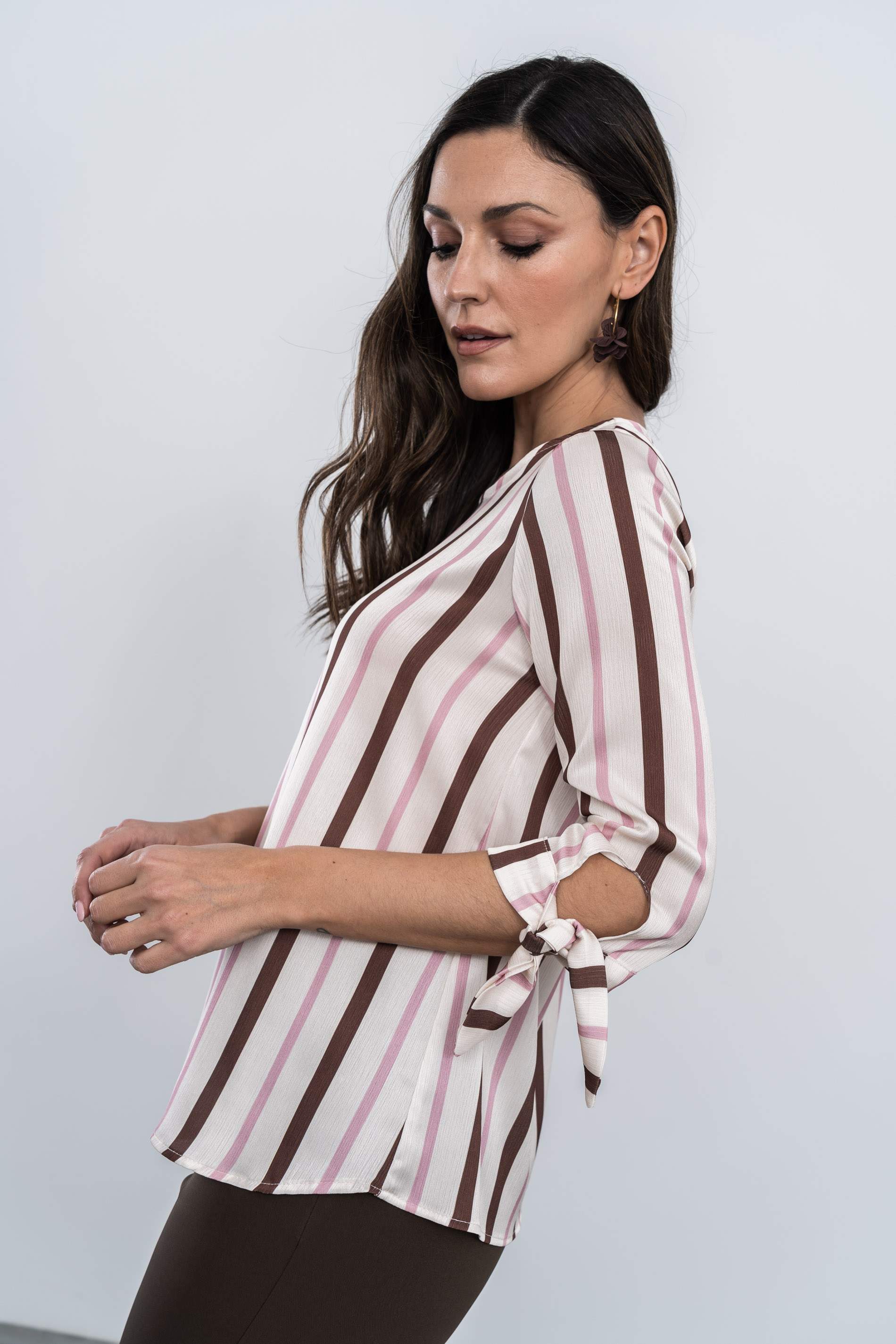 BLUSA RAYAS LAZOS PUNO CHOCOLATE - Imagen 8