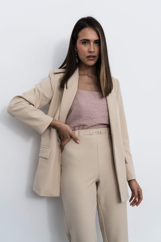 PANTALON HEBILLA BEIGE