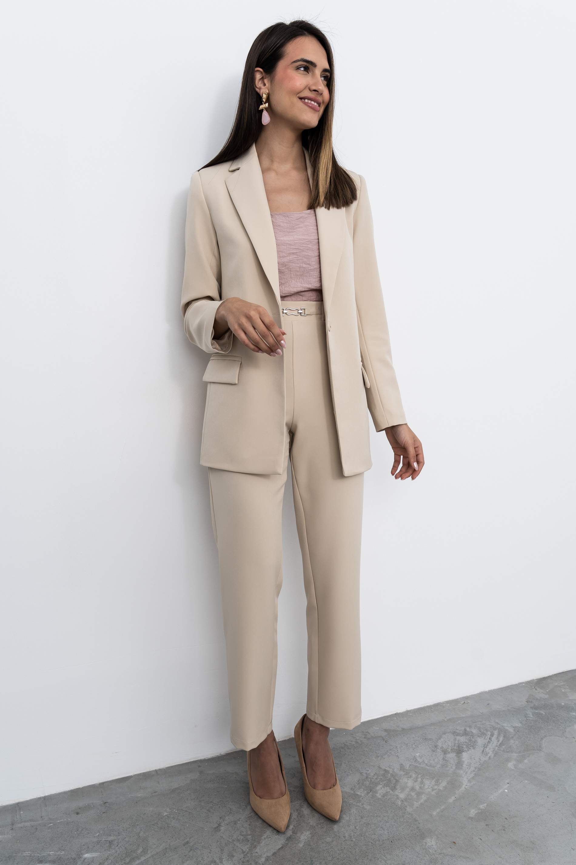 PANTALON HEBILLA BEIGE - Imagen 5