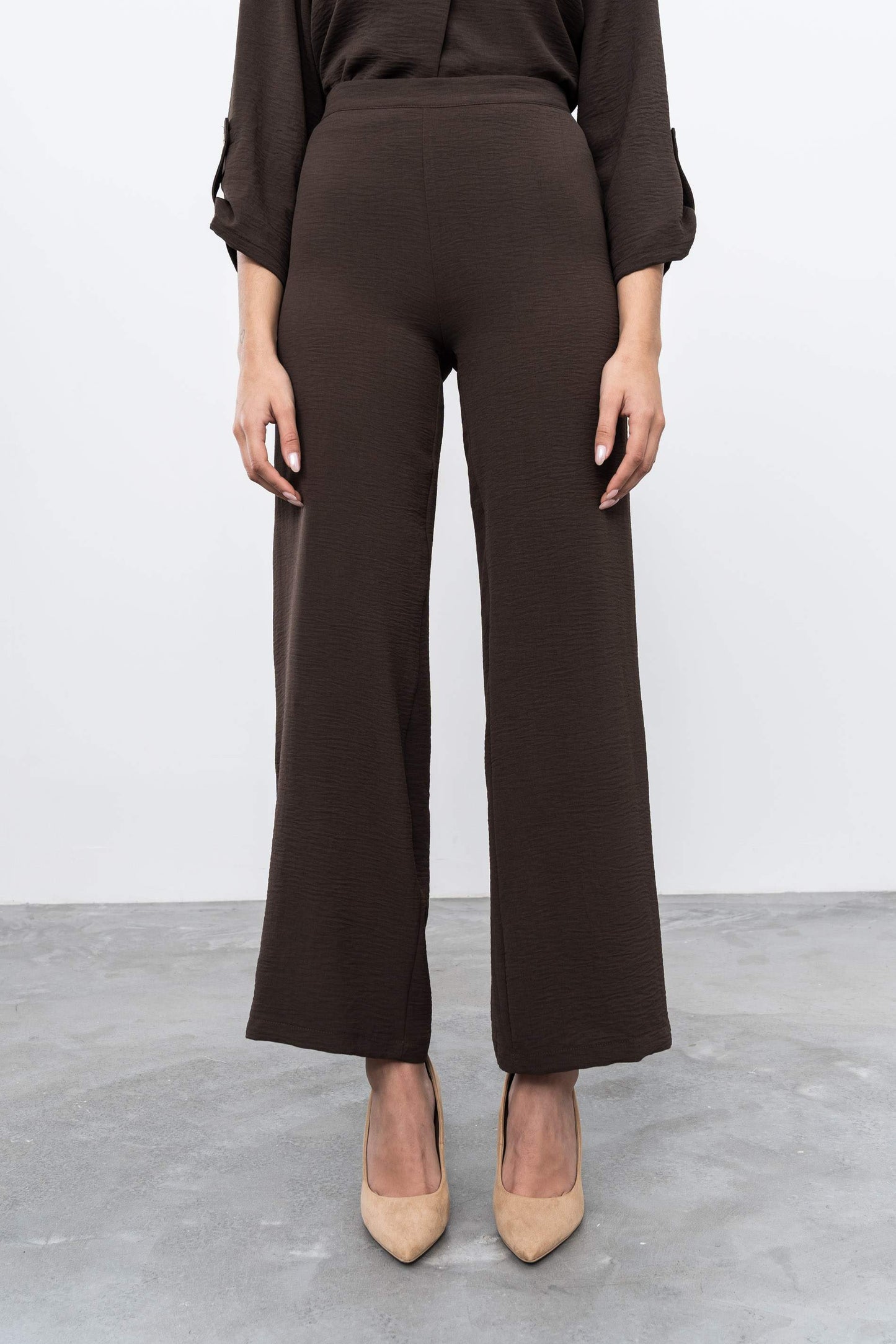 PANTALON ANCHO GOMA CHOCOLATE - Imagen 3