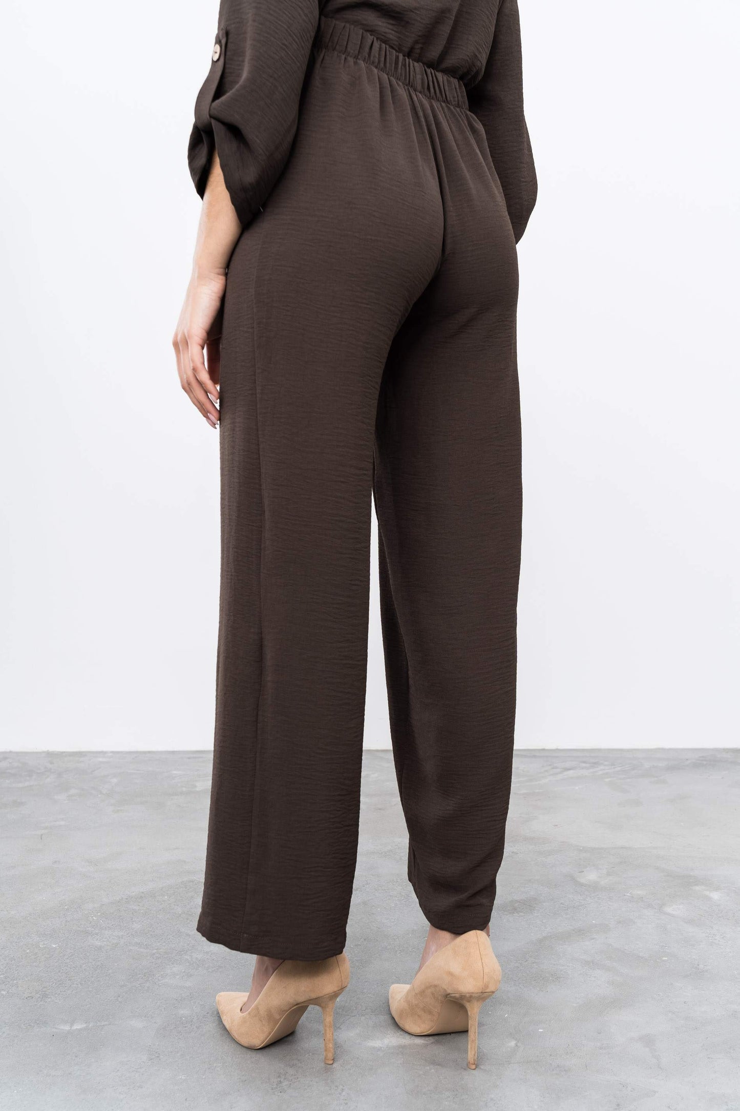 PANTALON ANCHO GOMA CHOCOLATE - Imagen 4