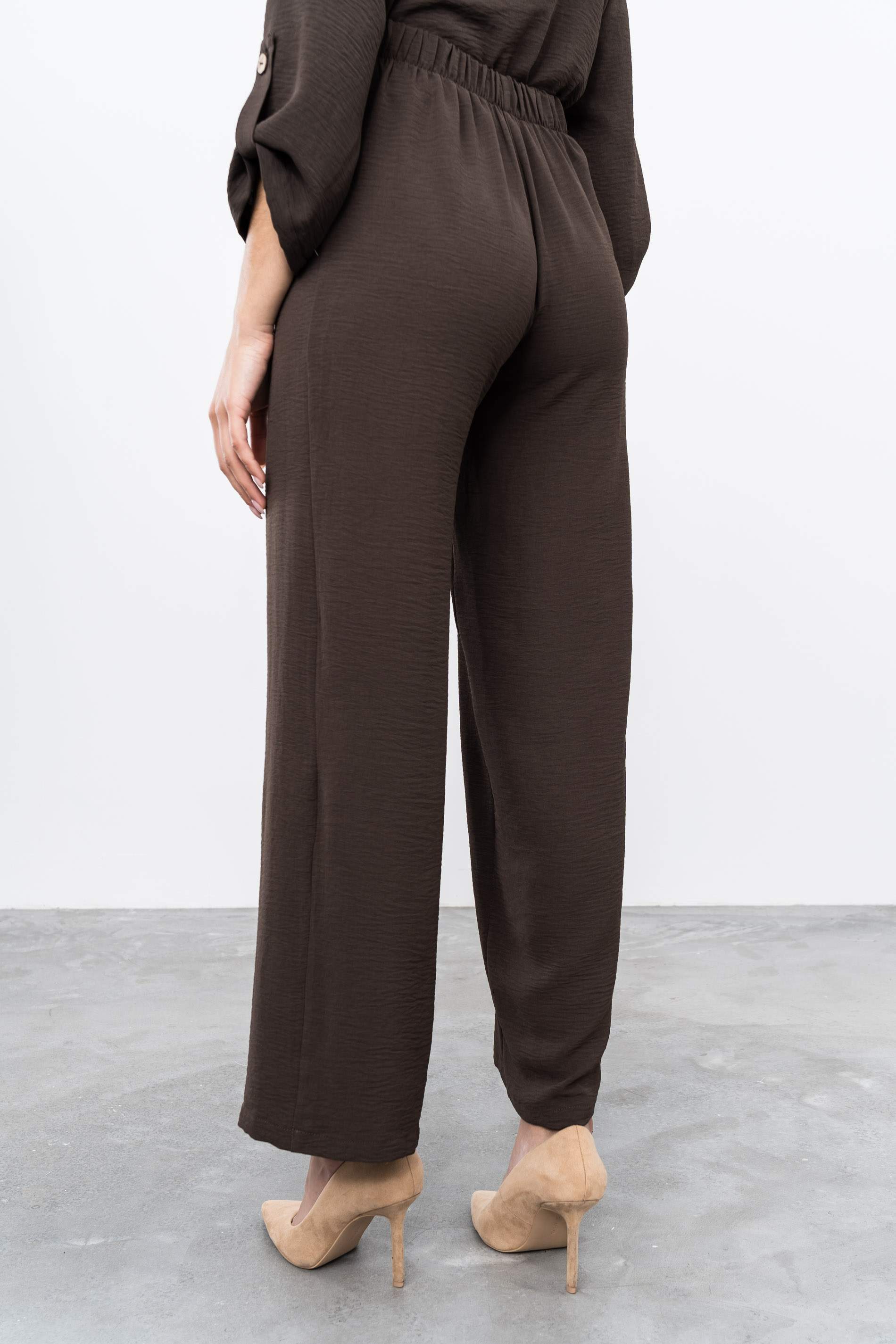 PANTALON ANCHO GOMA CHOCOLATE - Imagen 4
