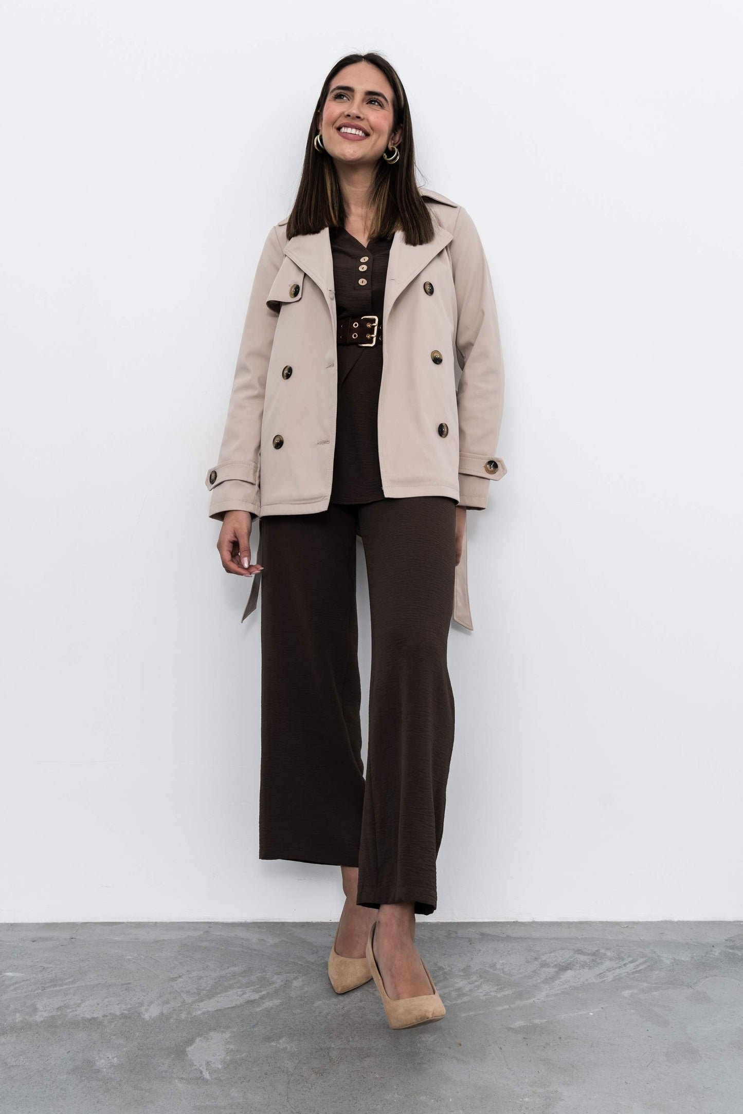 PANTALON ANCHO GOMA CHOCOLATE - Imagen 8