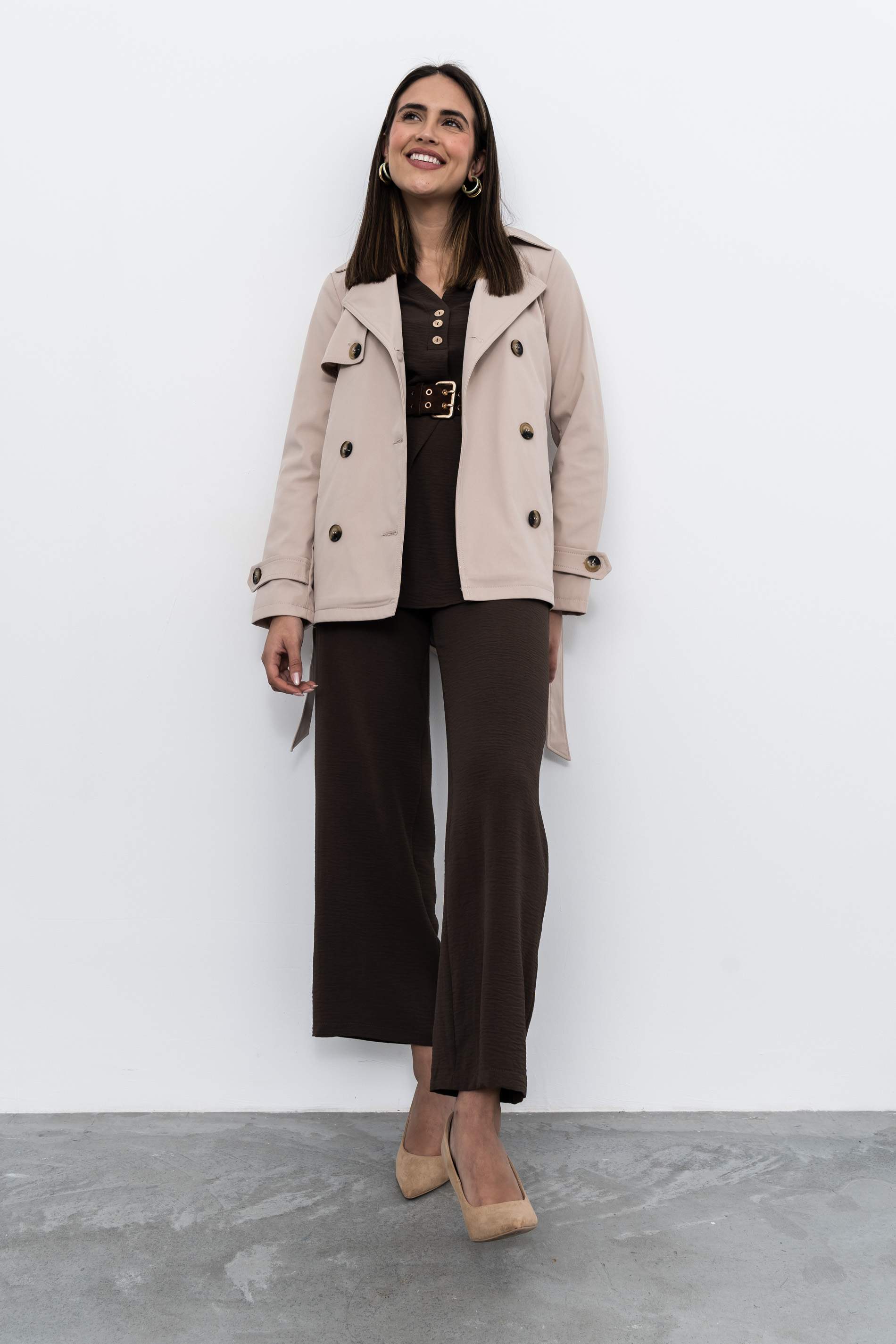 PANTALON ANCHO GOMA CHOCOLATE - Imagen 8