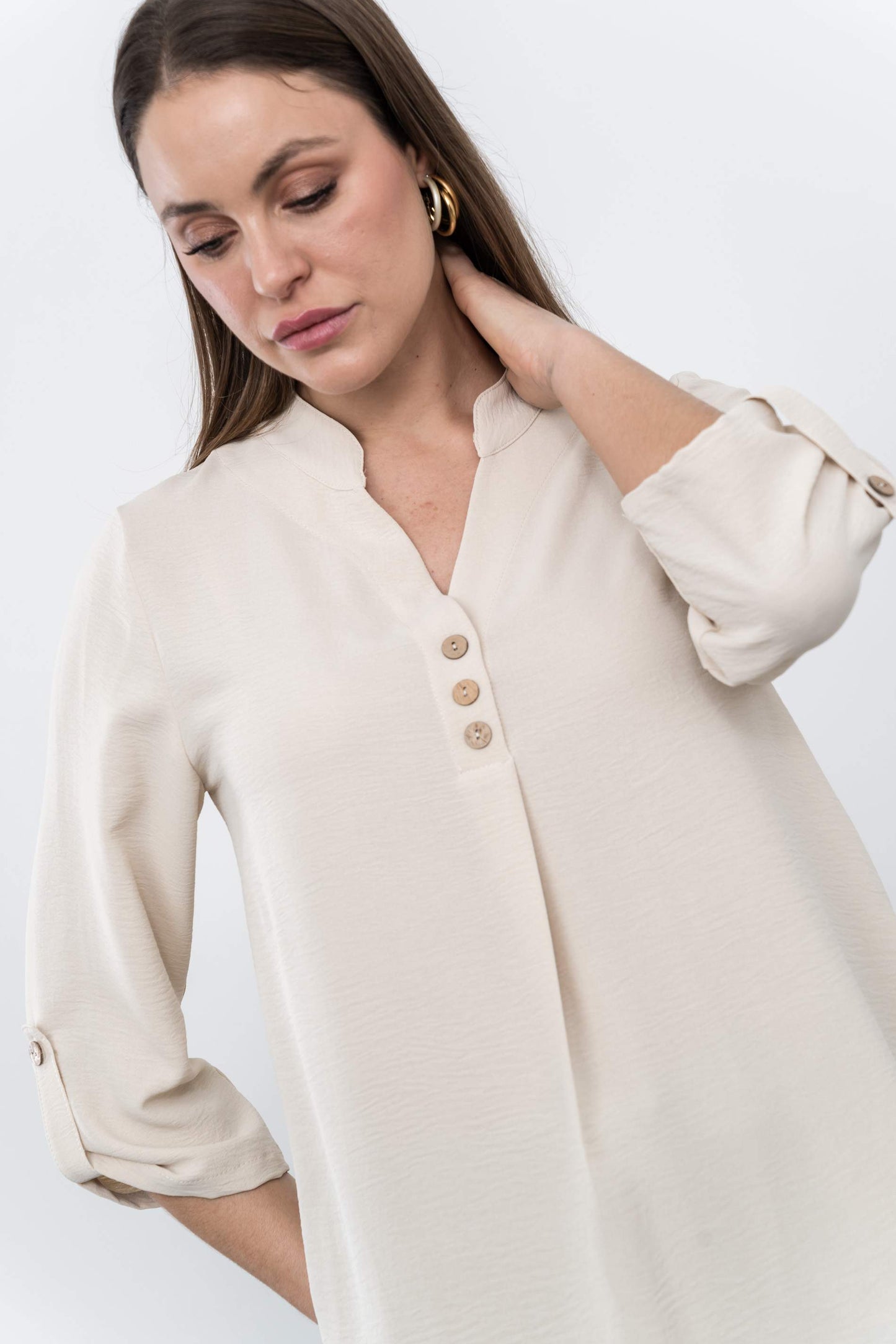 BLUSON BOTONES COCO BEIGE - Imagen 2