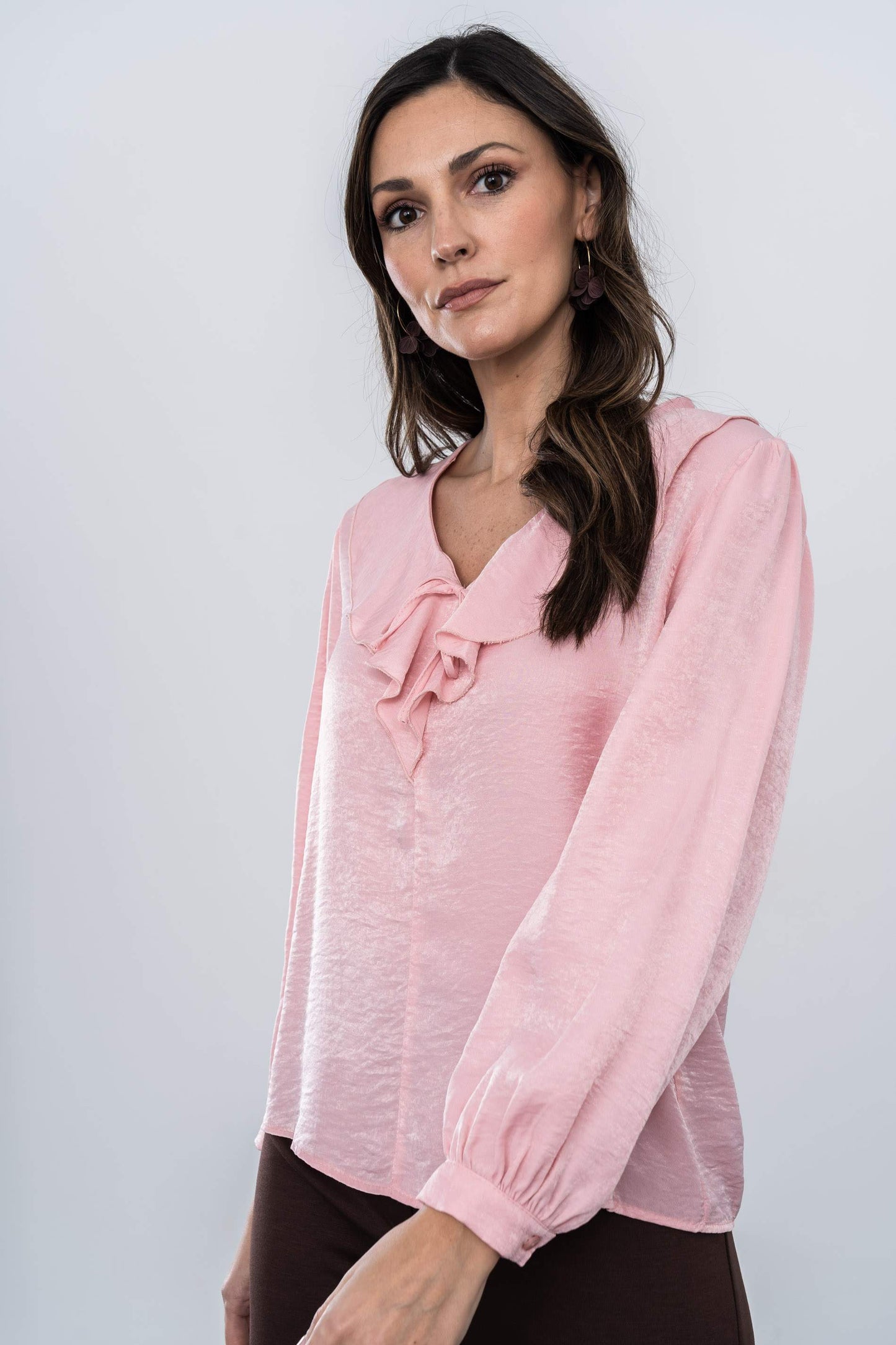 BLUSA CUELLO VOLANTE ROSA - Imagen 7