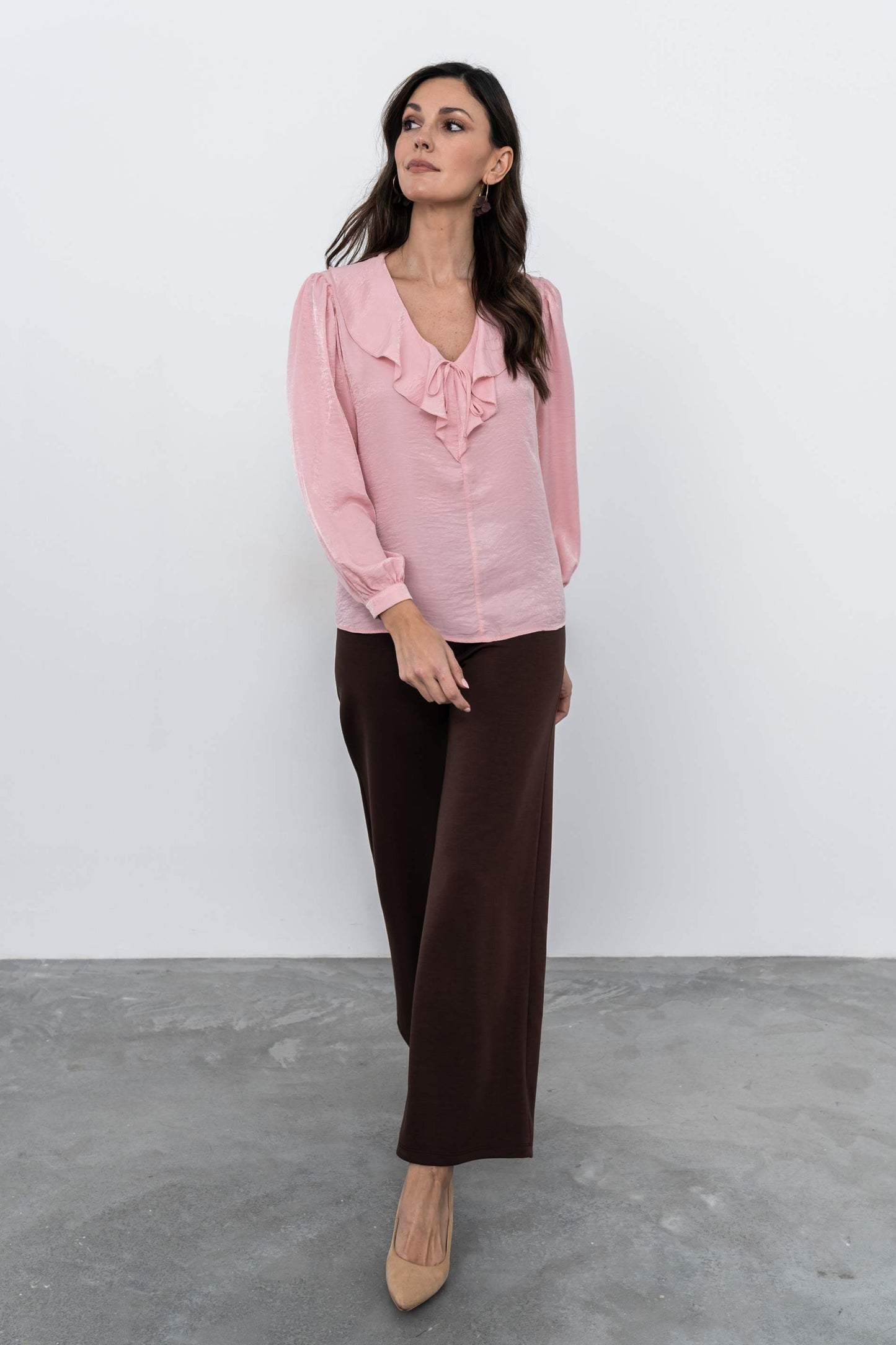 BLUSA CUELLO VOLANTE ROSA - Imagen 9