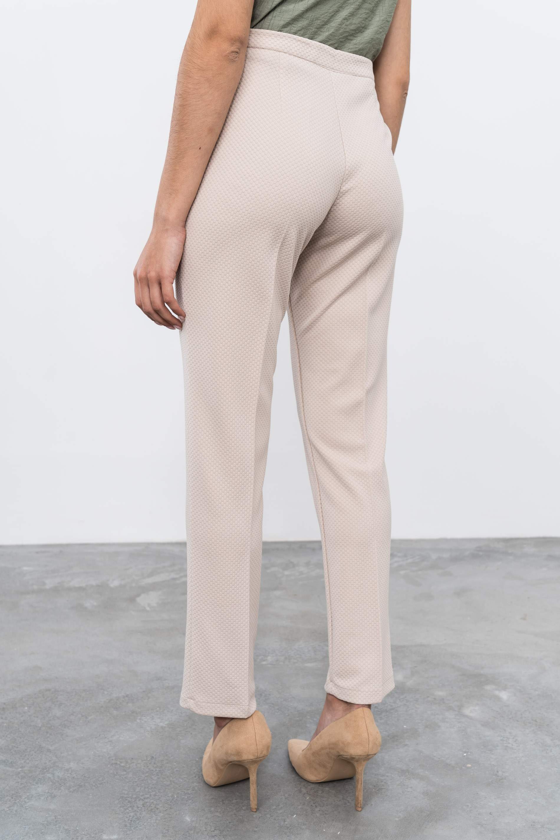 PANTALON JACQUARD BEIGE - Imagen 5