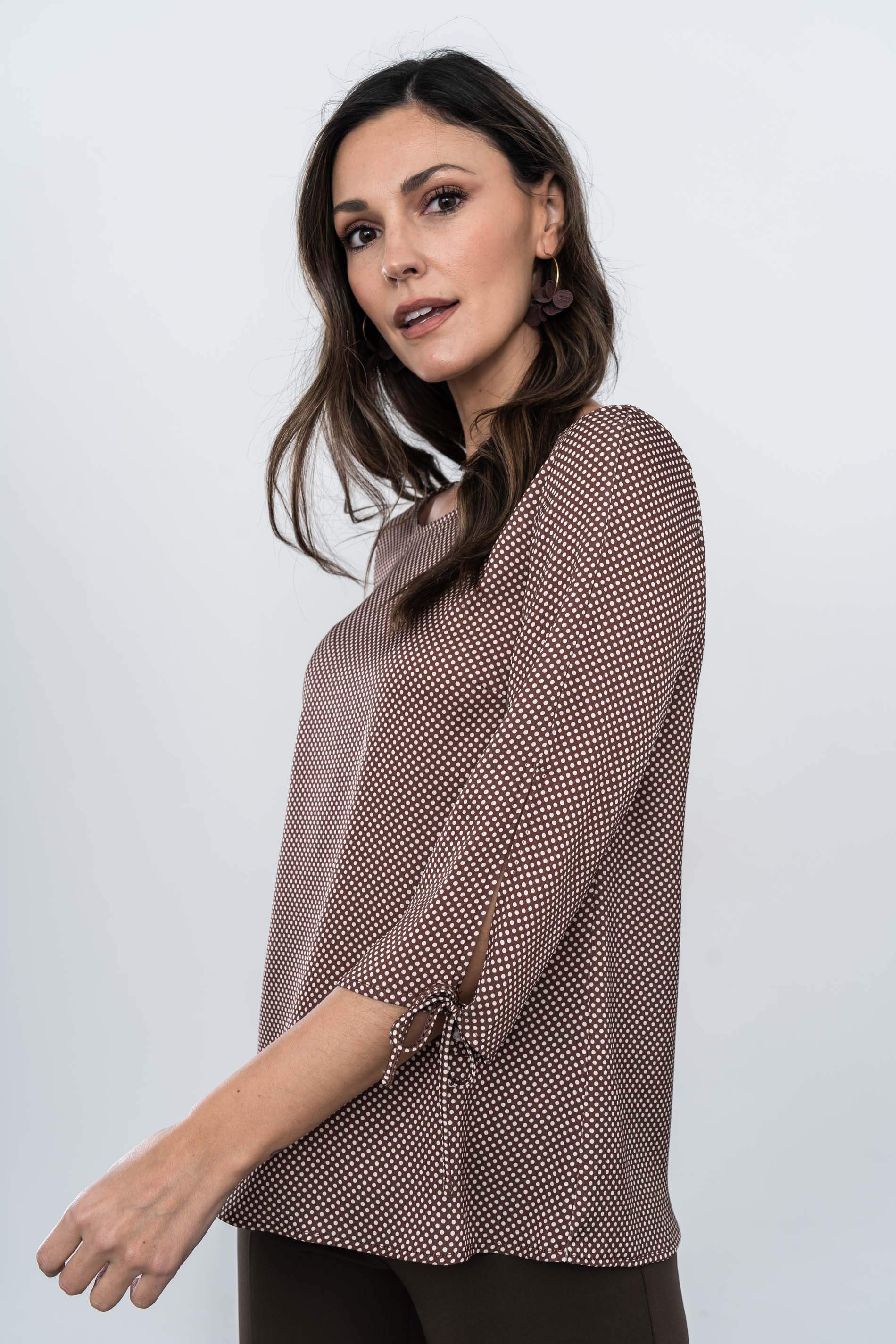 BLUSA MANGA LACITOS CHOCOLATE - Imagen 3