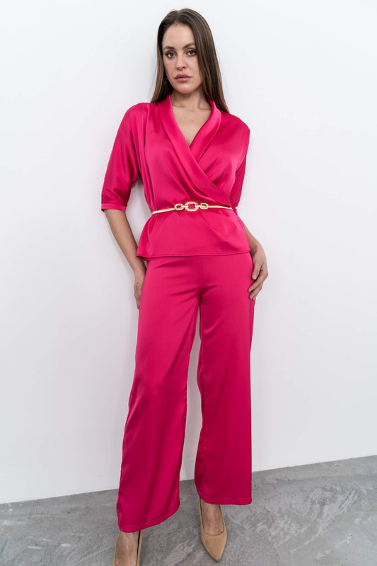BLUSA SMOKING SATINADA FRESA