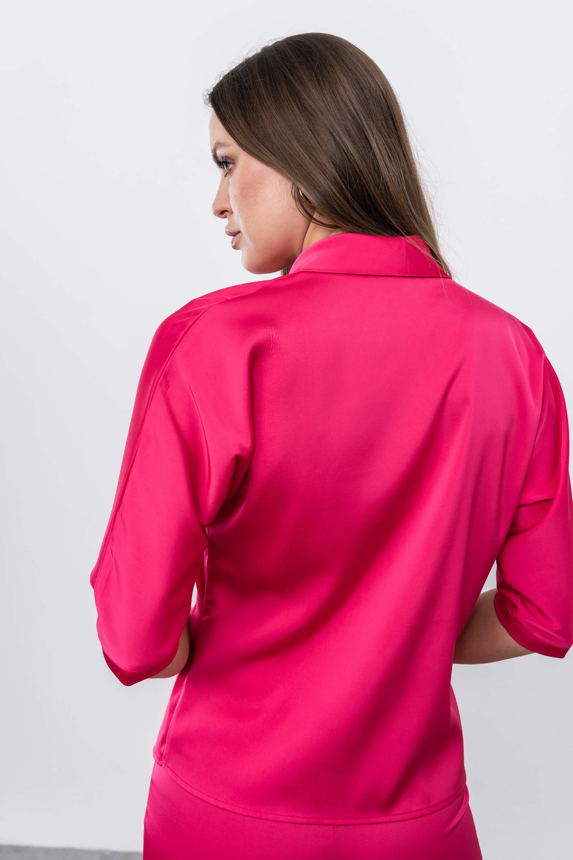 BLUSA SMOKING SATINADA FRESA - Imagen 6