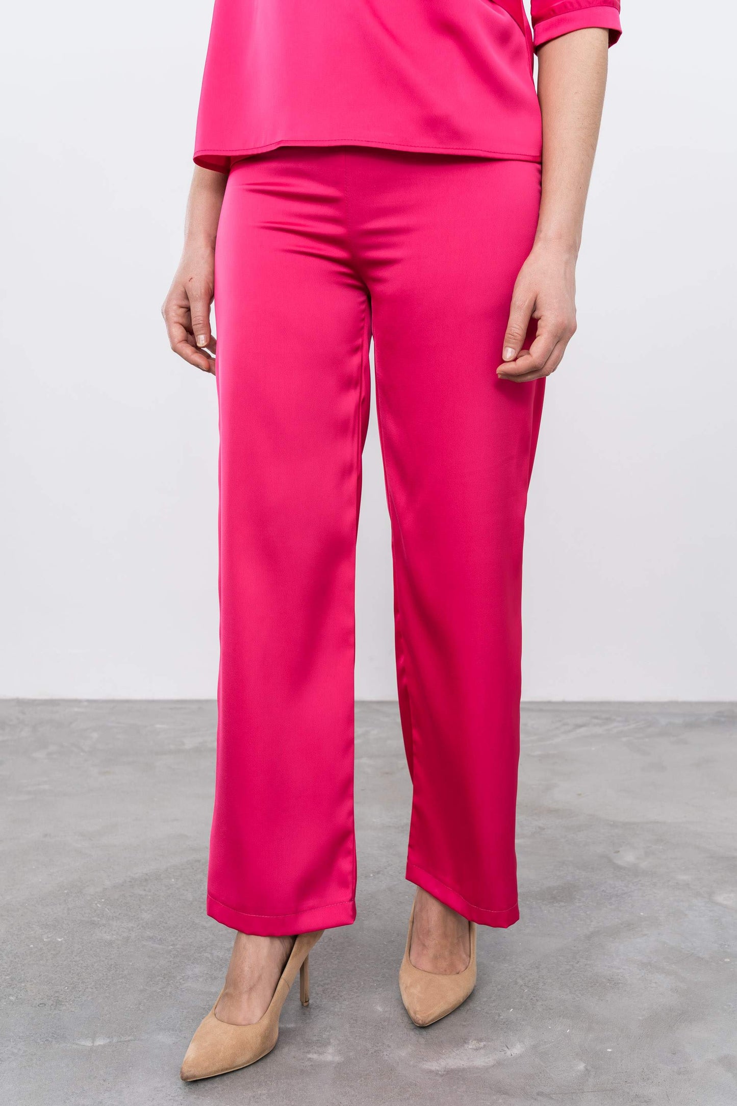 PANTALON VESTIR SATINADO FRESA - Imagen 3