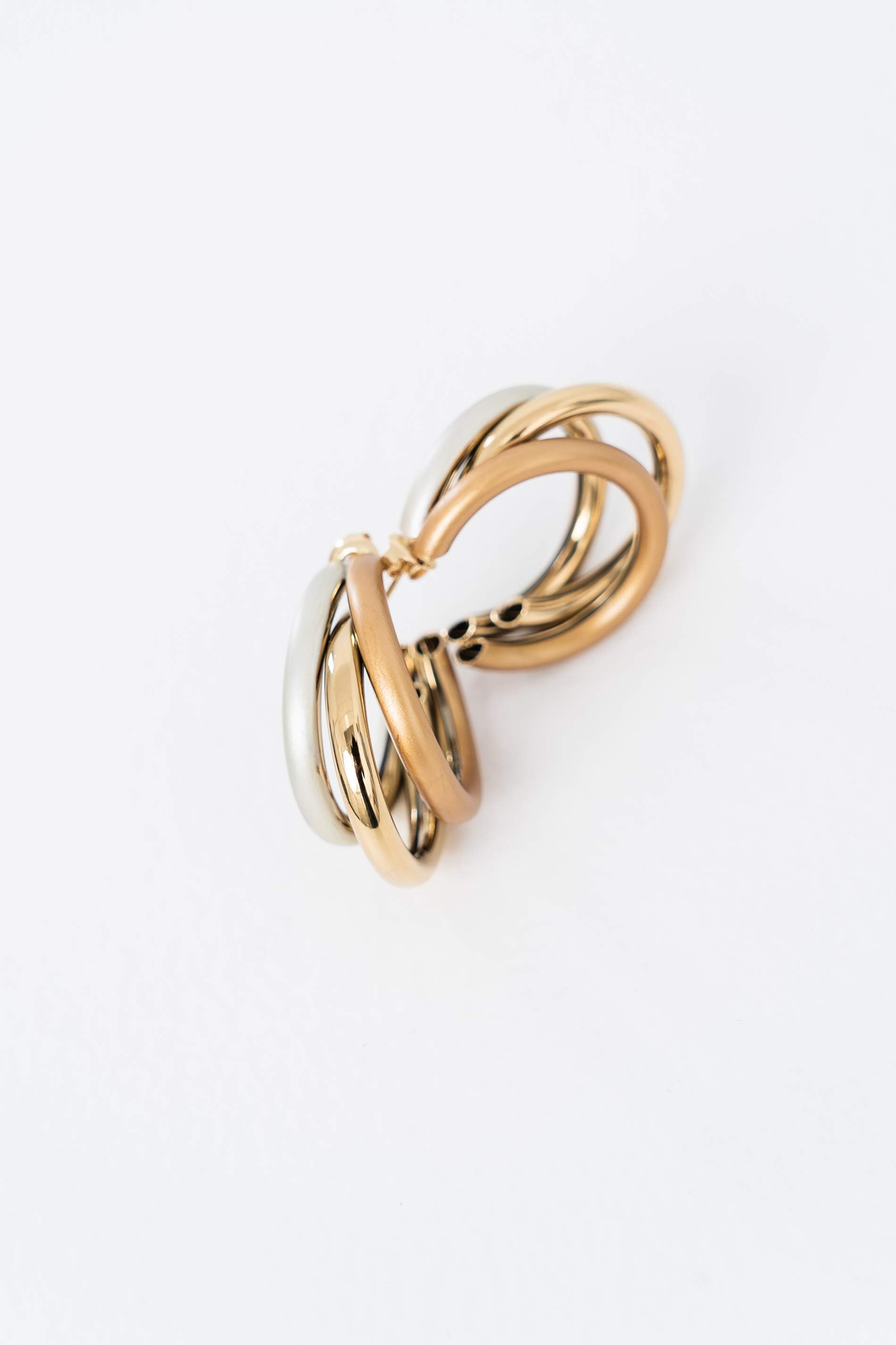 PENDIENTE TRIPLE ARO ORO - Imagen 2