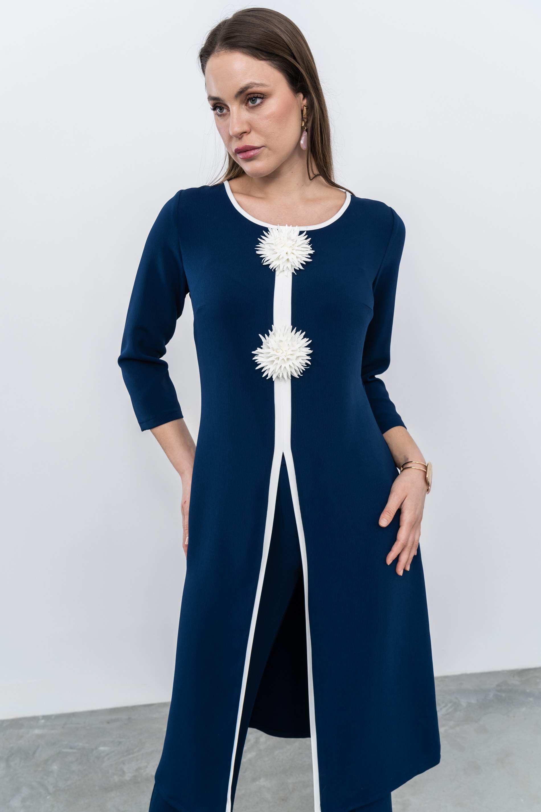 PANTALON VESTIR TEXTURA MARINO - Imagen 2