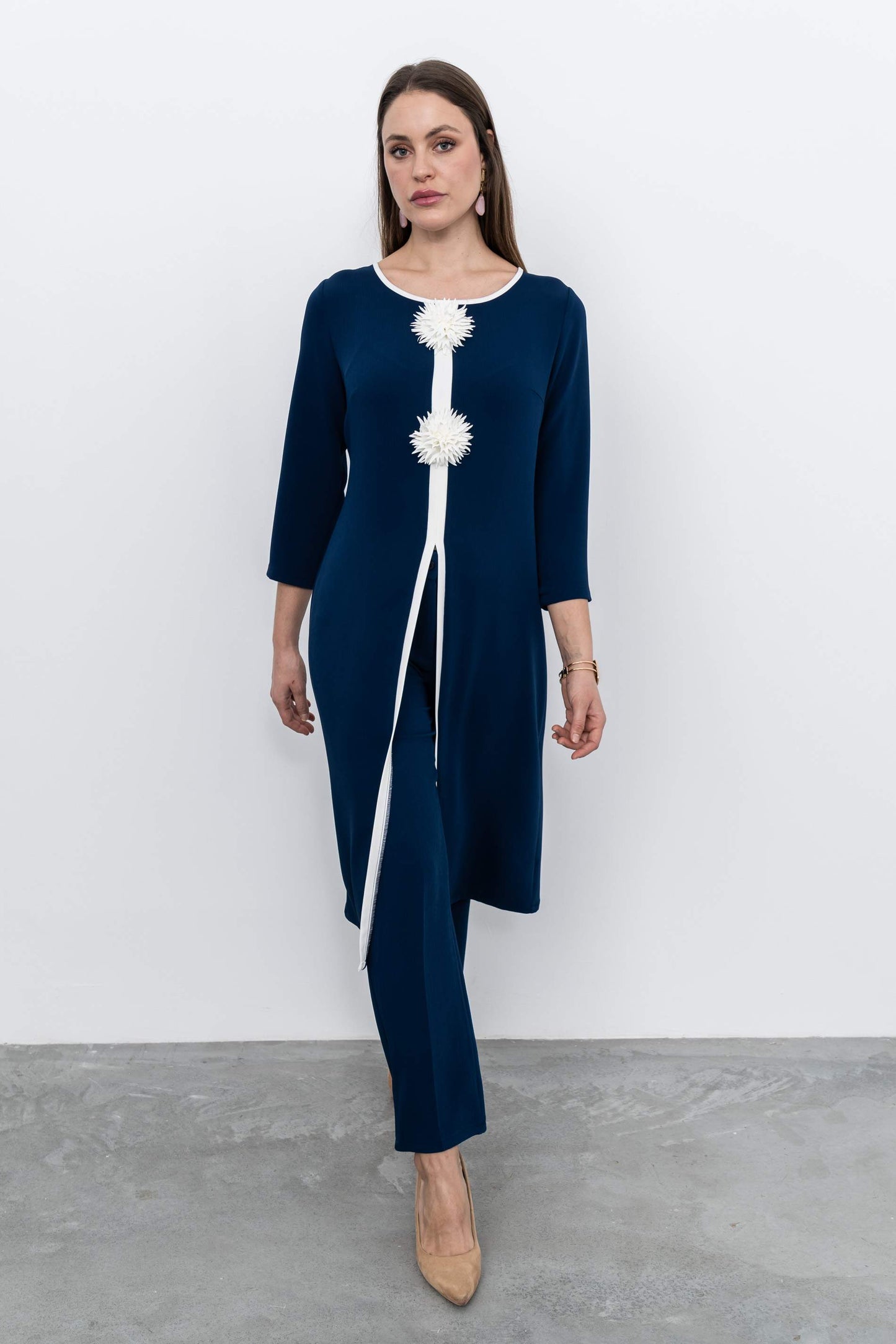 PANTALON VESTIR TEXTURA MARINO - Imagen 5