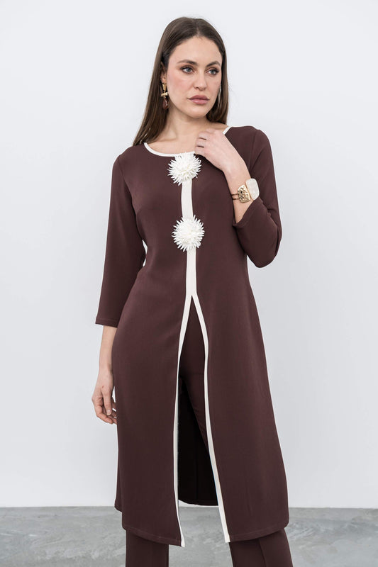 PANTALON VESTIR TEXTURA CHOCOLATE
