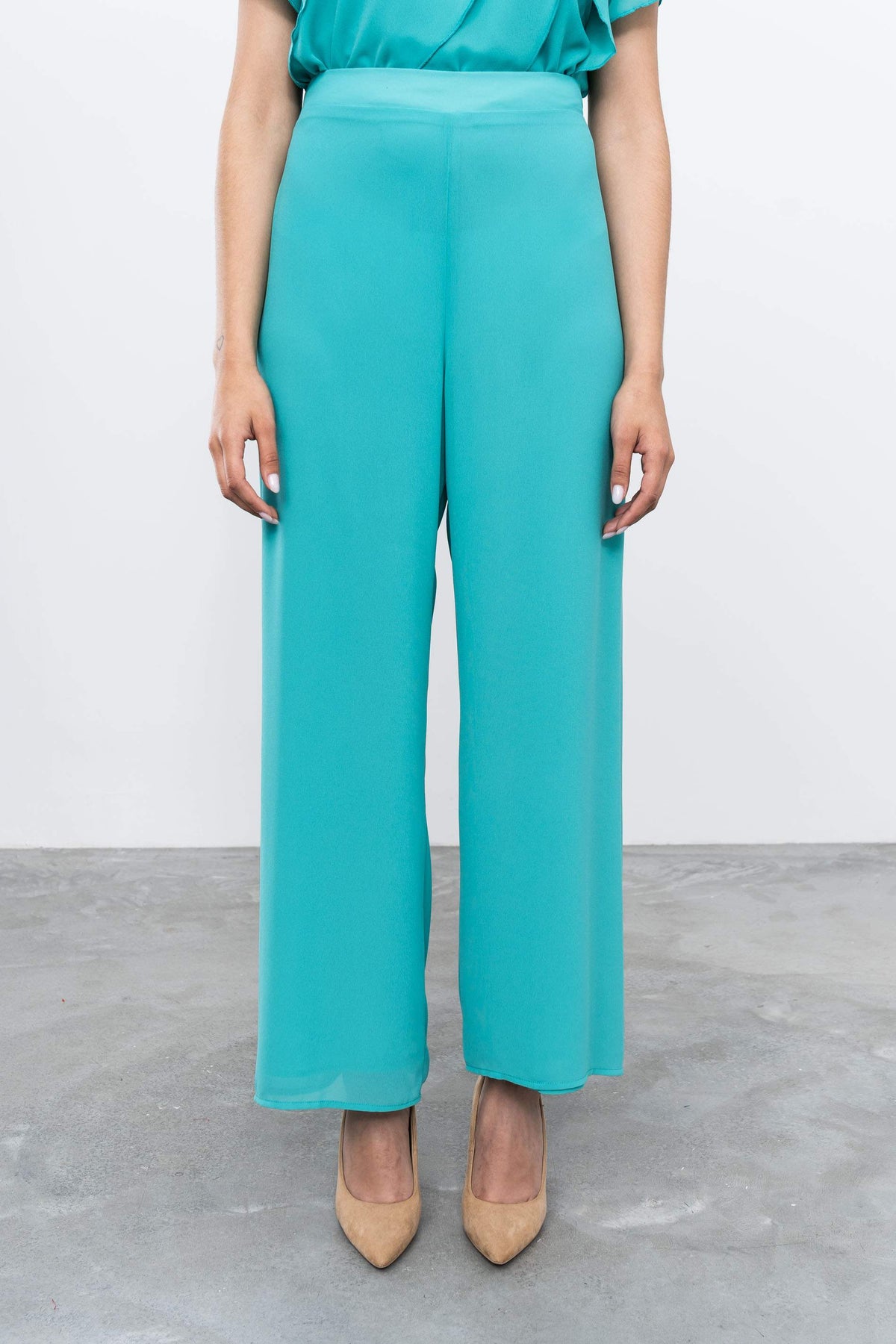 PANTALÓN HOLGADO TURQUESA