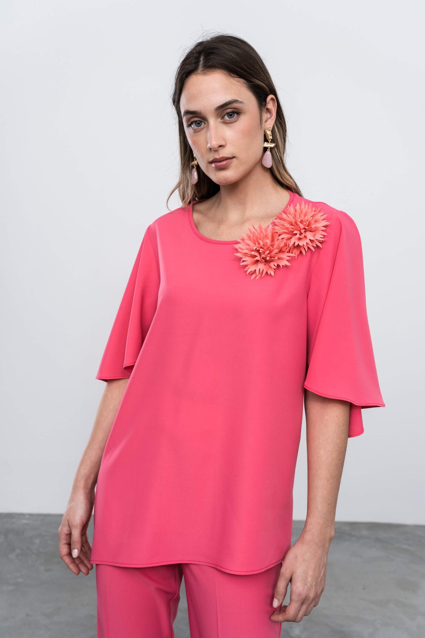 BLUSON ASIMETRICO FLOR CORAL - Imagen 7