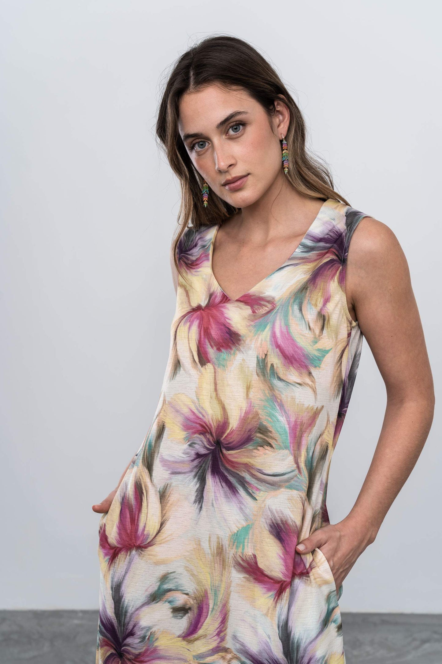 VESTIDO LARGO PINCELADAS - Imagen 2