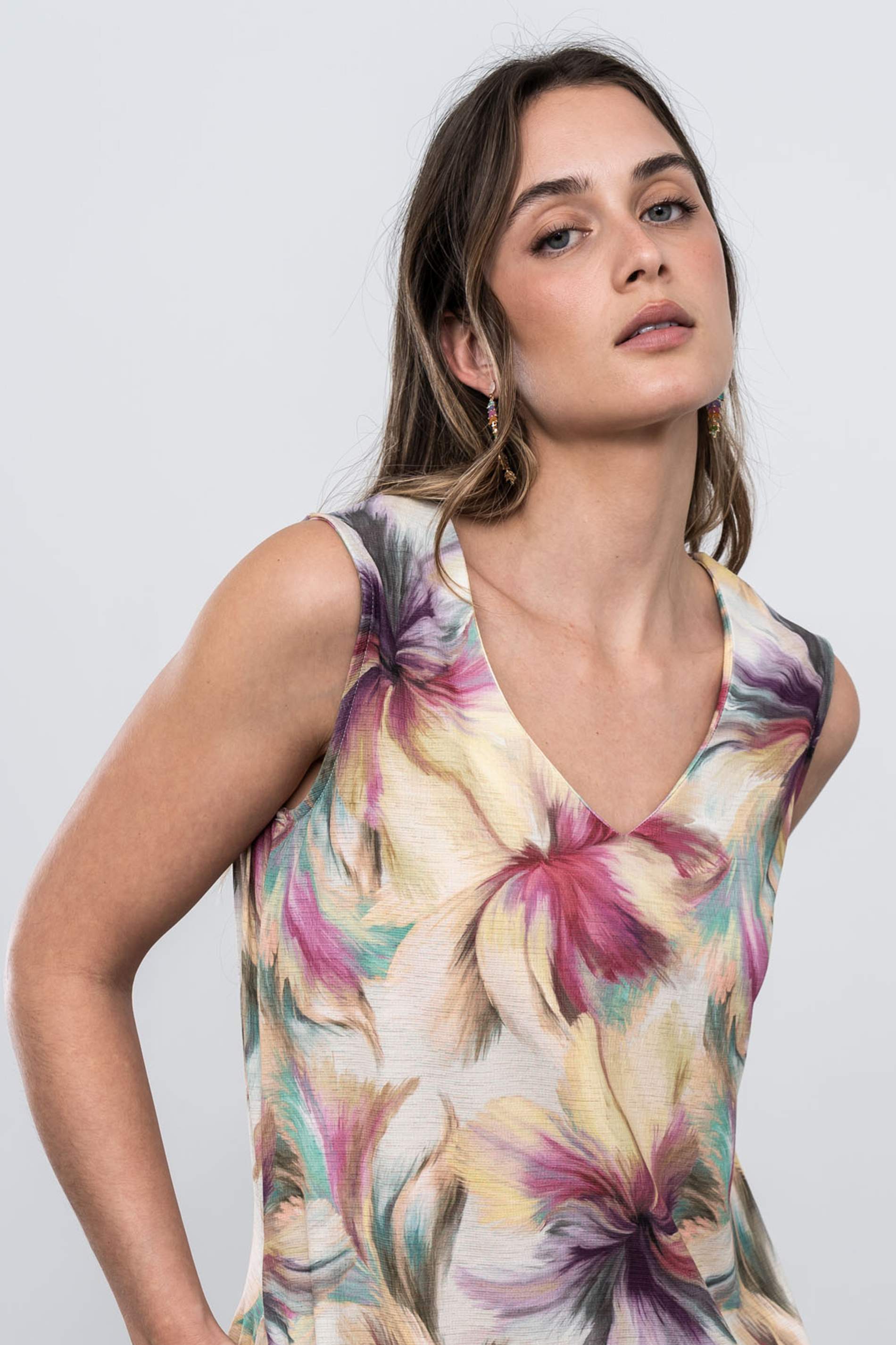 VESTIDO LARGO PINCELADAS - Imagen 4