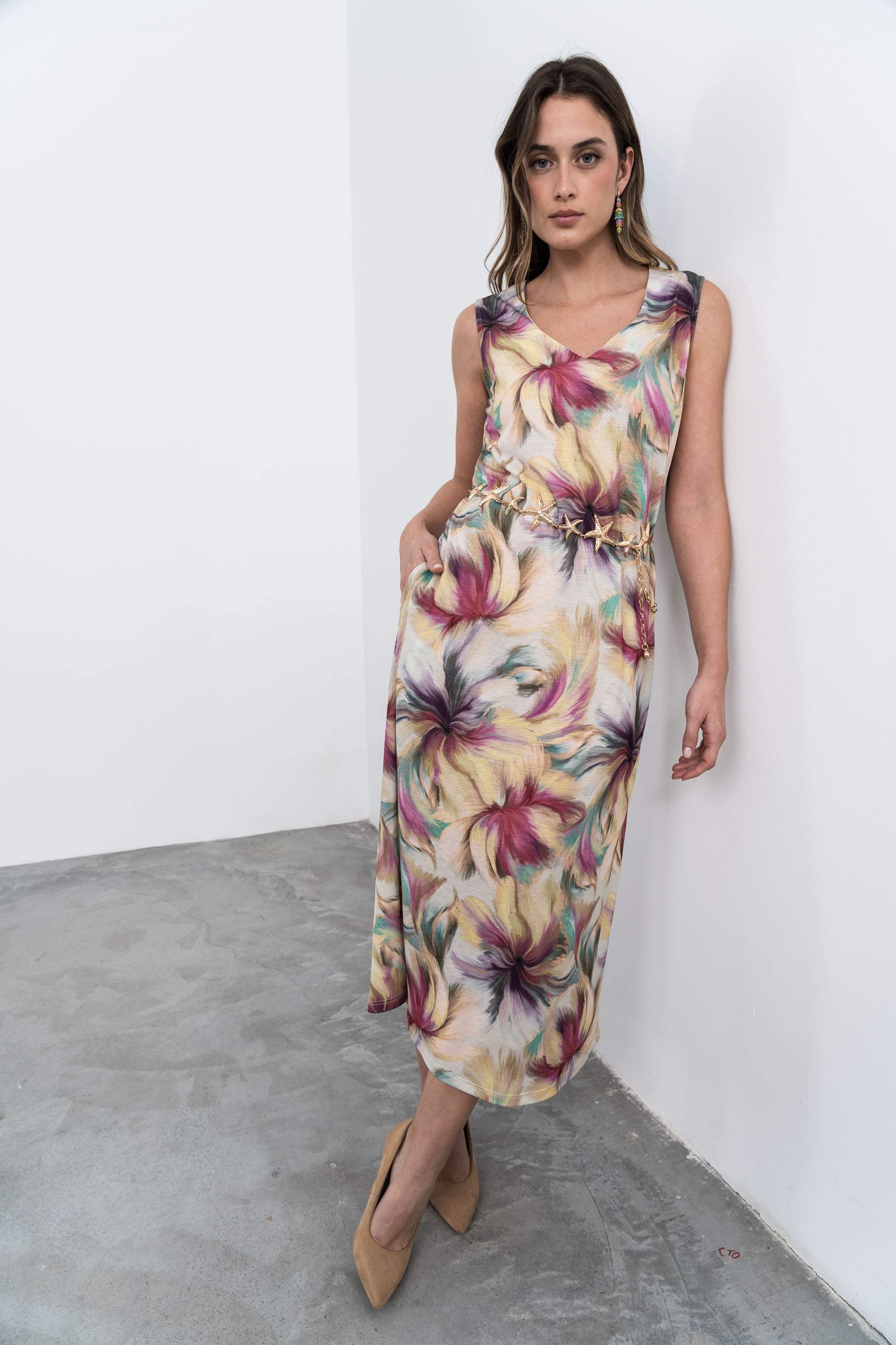 VESTIDO LARGO PINCELADAS - Imagen 6