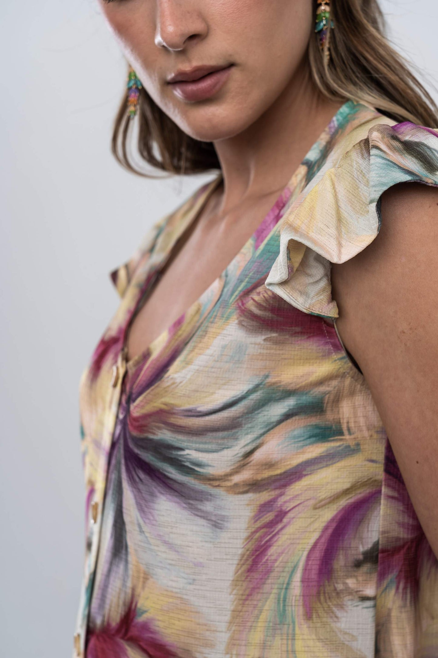 VESTIDO BOTONES PINCELADAS - Imagen 6