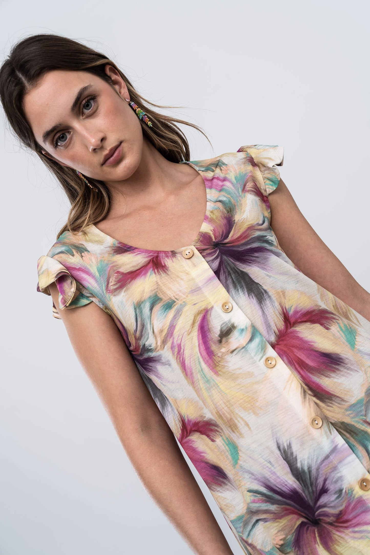VESTIDO BOTONES PINCELADAS - Imagen 7