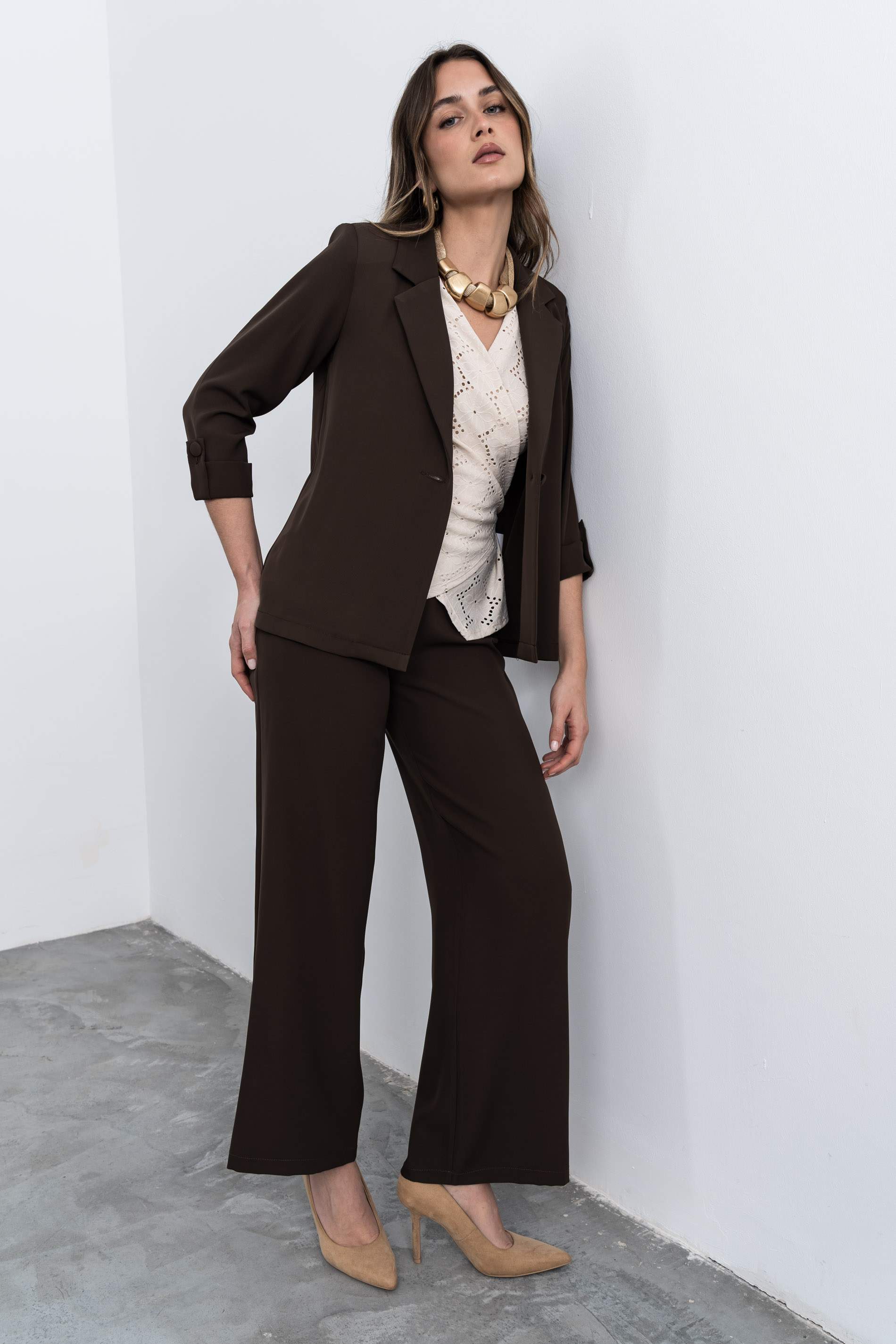 PANTALON ANCHO FLUIDO CHOCOLATE