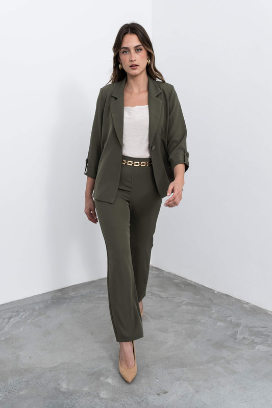 PANTALON RECTO FLUIDO KAKI