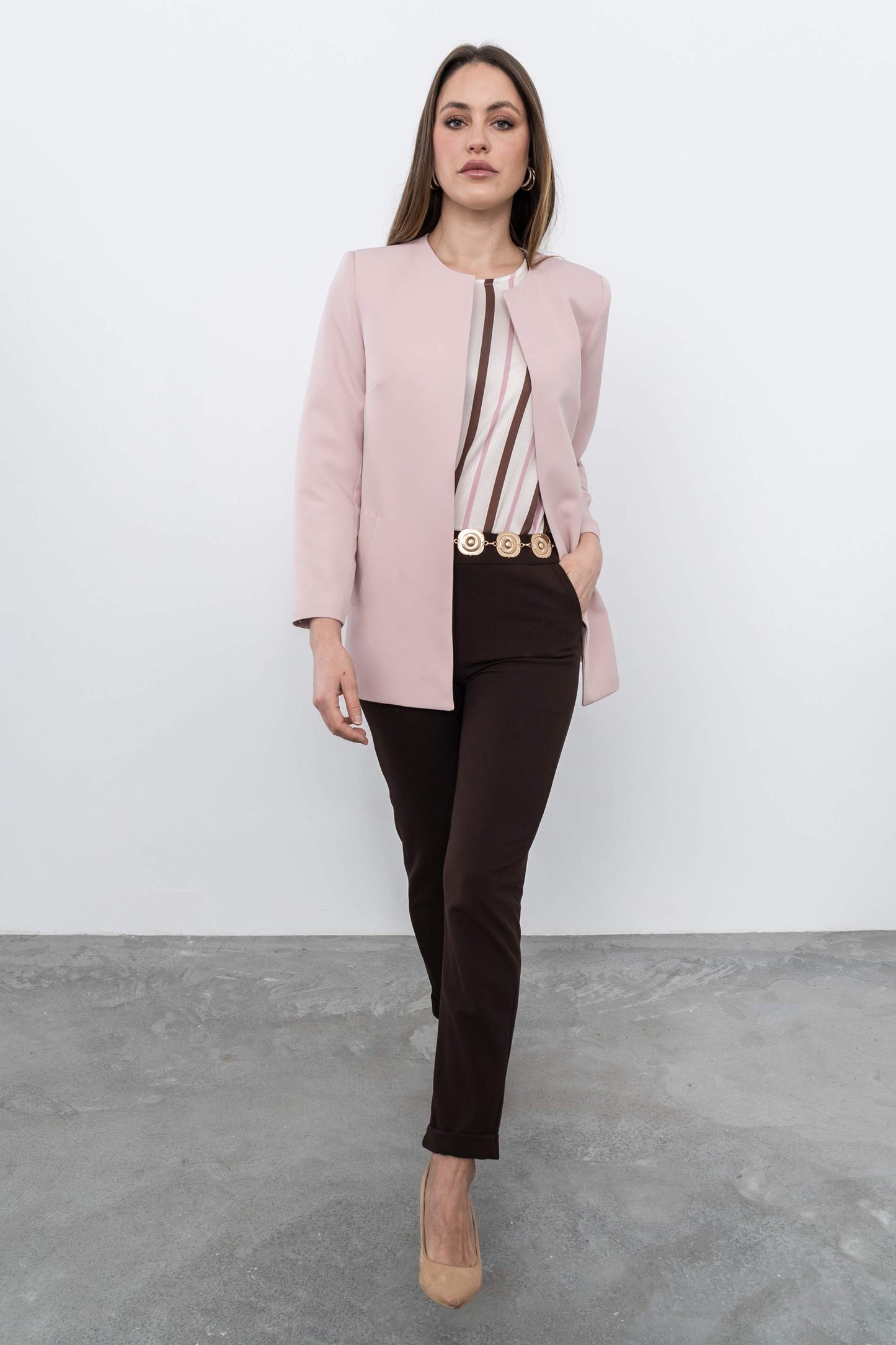 PANTALON GOMA BOLSILLOS CHOCOLATE - Imagen 3