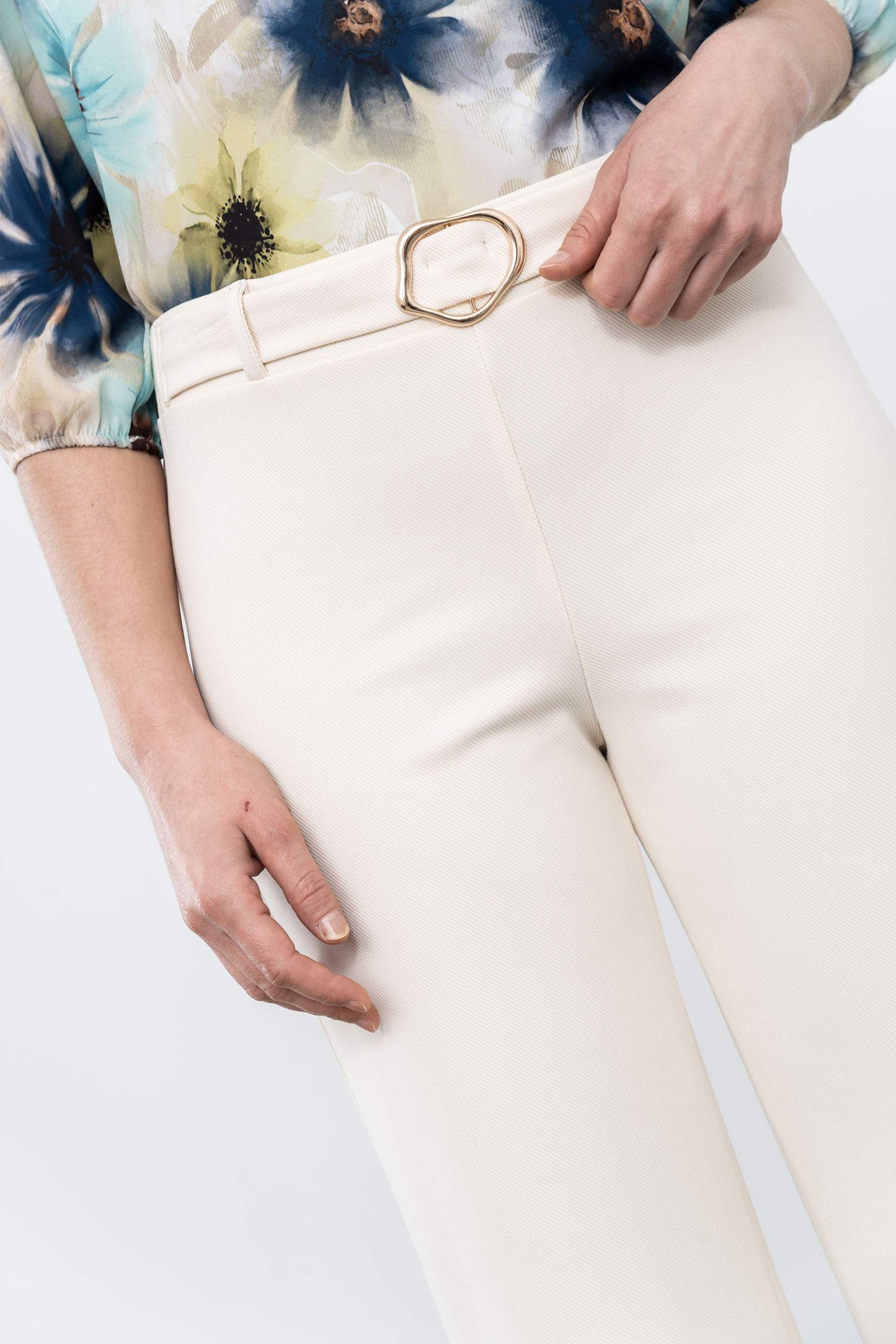 PANTALON ANCHO VESTIR HEBILLA CRUDO - Imagen 5