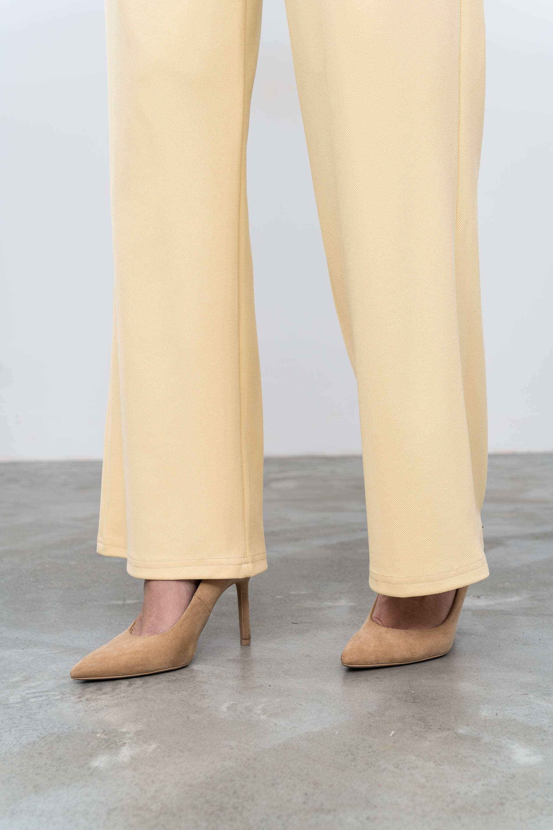 PANTALON ANCHO VESTIR HEBILLA VAINILLA - Imagen 4